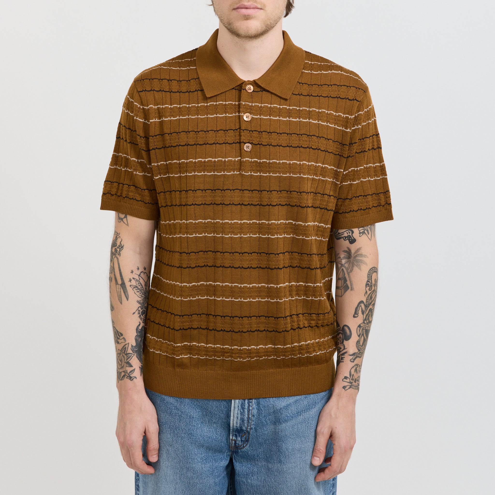Alfie SS Polo 6584 Cinnamon