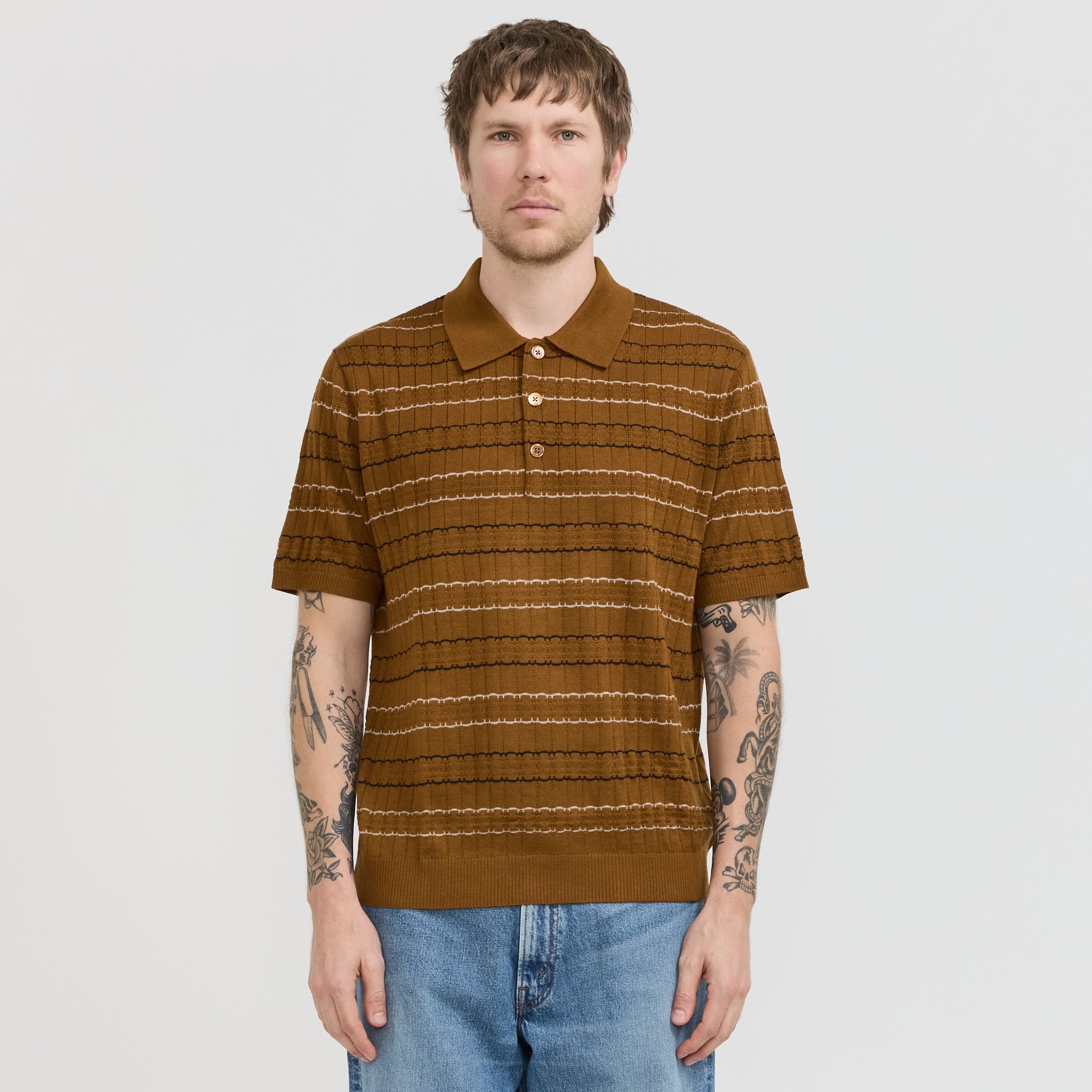 Alfie SS Polo 6584 Cinnamon