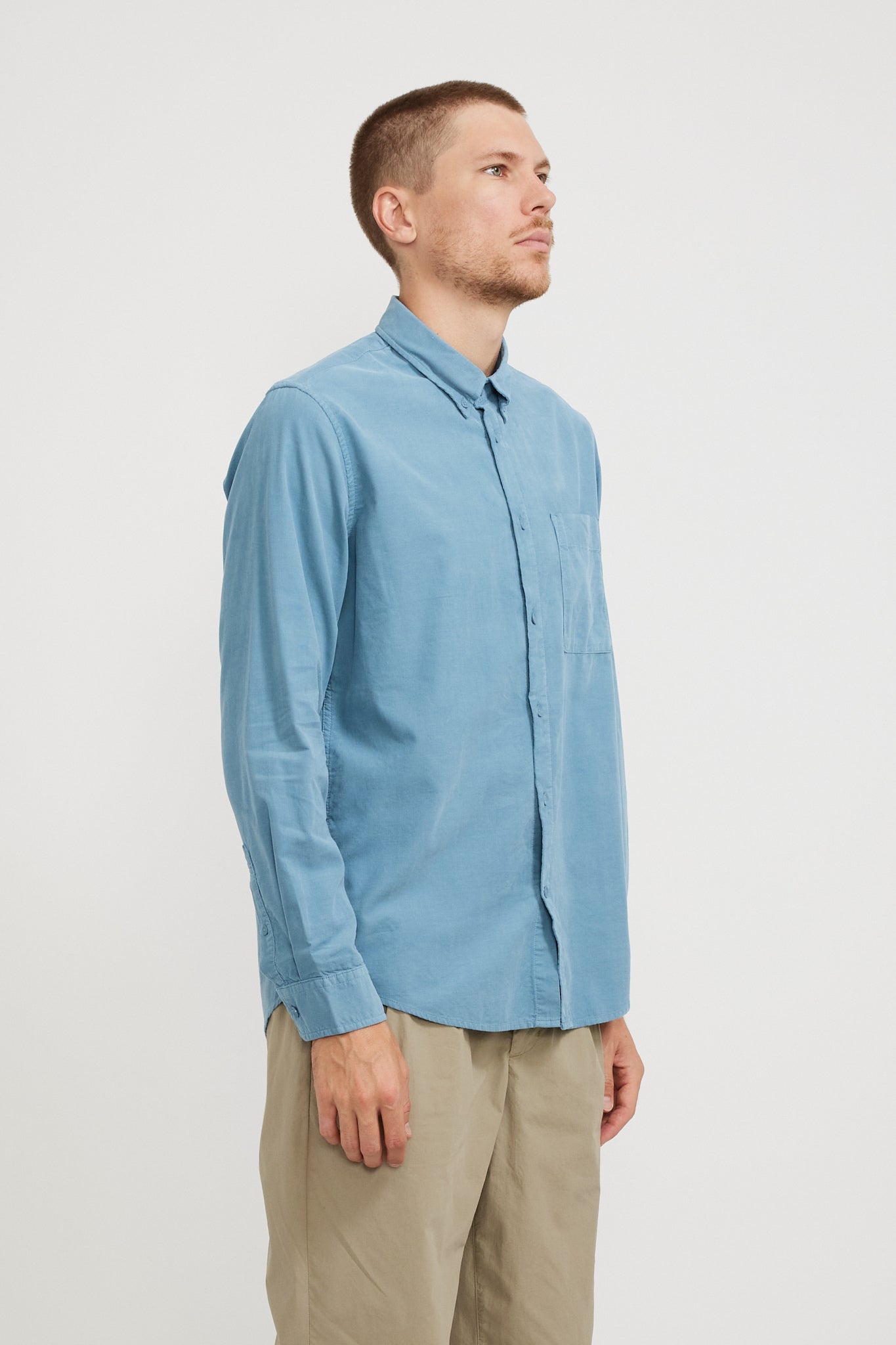 NN07 | Arne BD 5082 Baby Cord Shirt Dust Blue | Maplestore