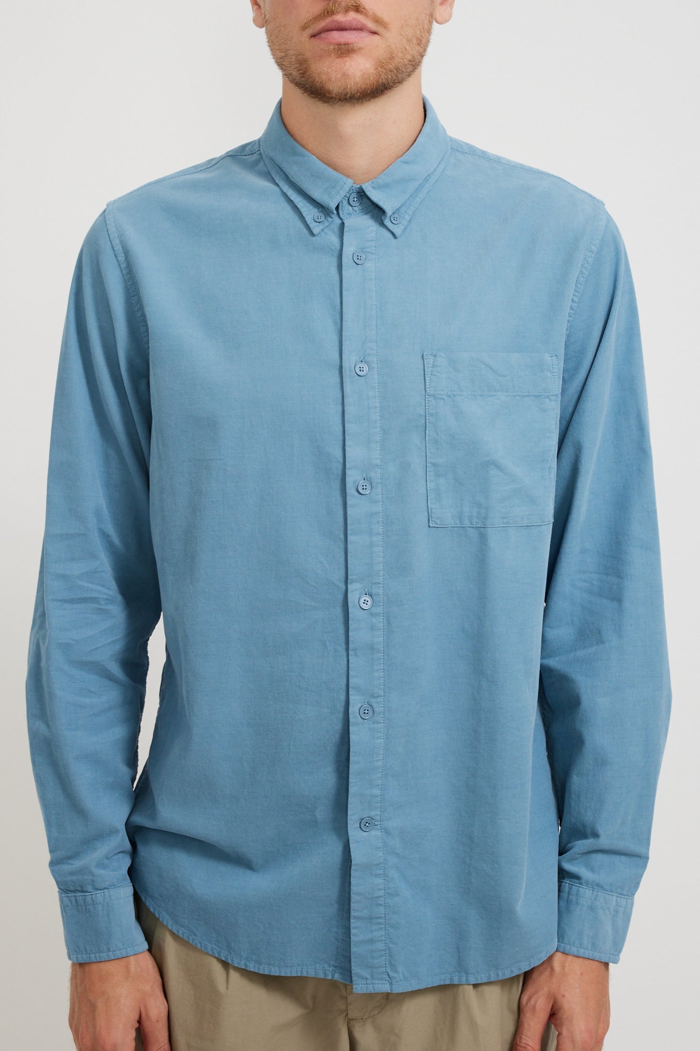 NN07 | Arne BD 5082 Baby Cord Shirt Dust Blue | Maplestore