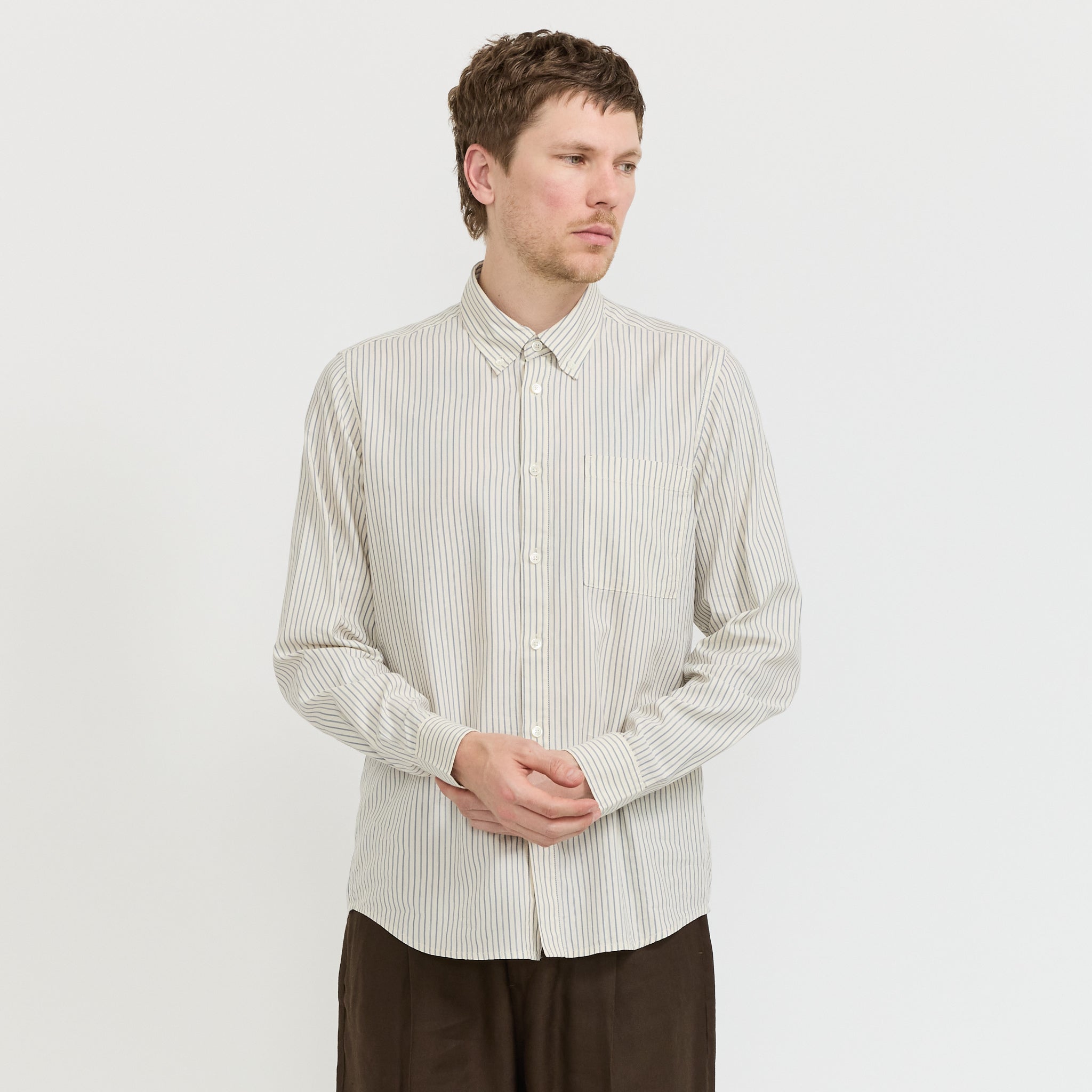 Arne Button Down Shirt Sea Stripe