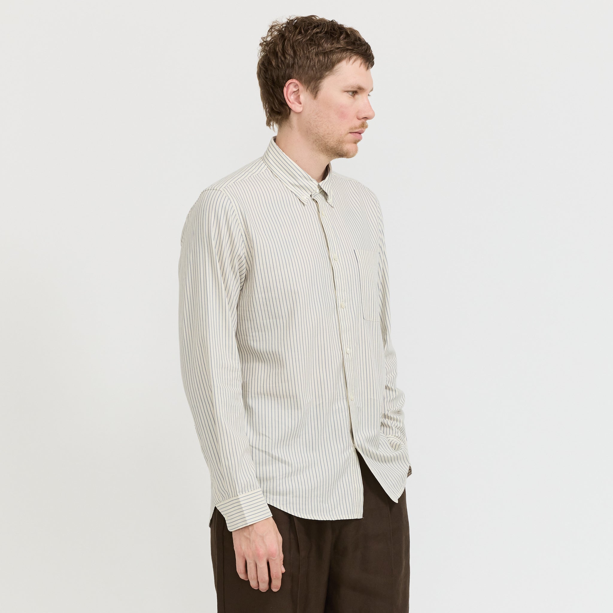 Arne Button Down Shirt Sea Stripe