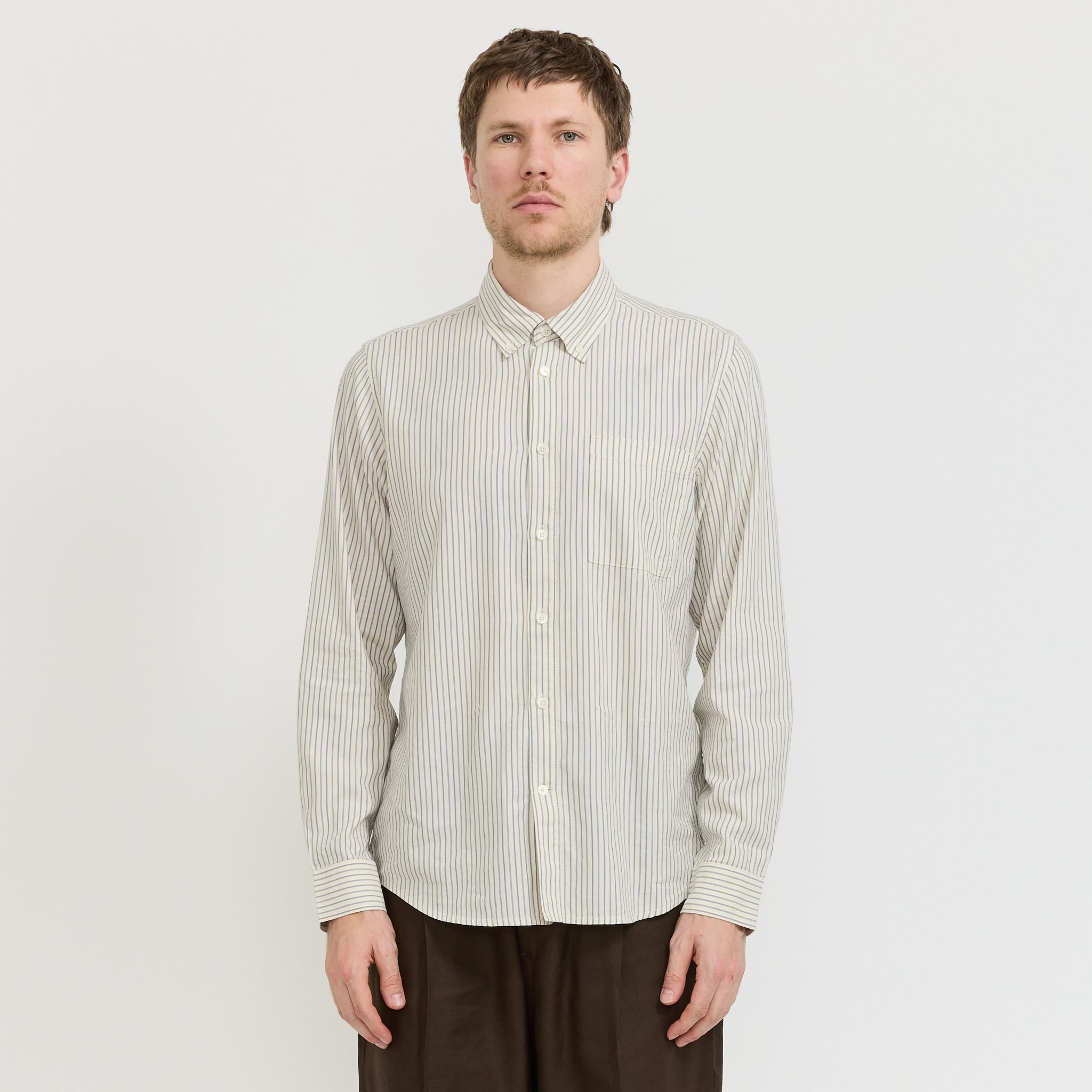 Arne Button Down Shirt Sea Stripe
