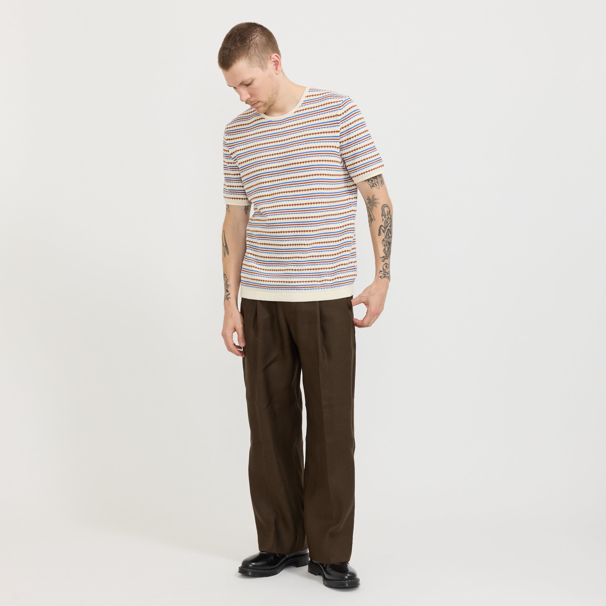 Bari T-Shirt Off White Stripe