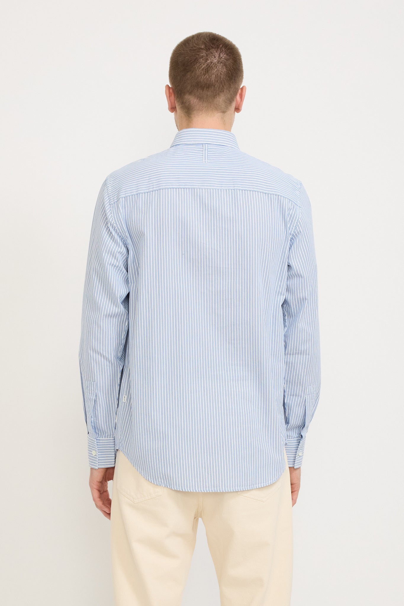 NN07 | Cohen Poplin Shirt Blue Stripe | Maplestore