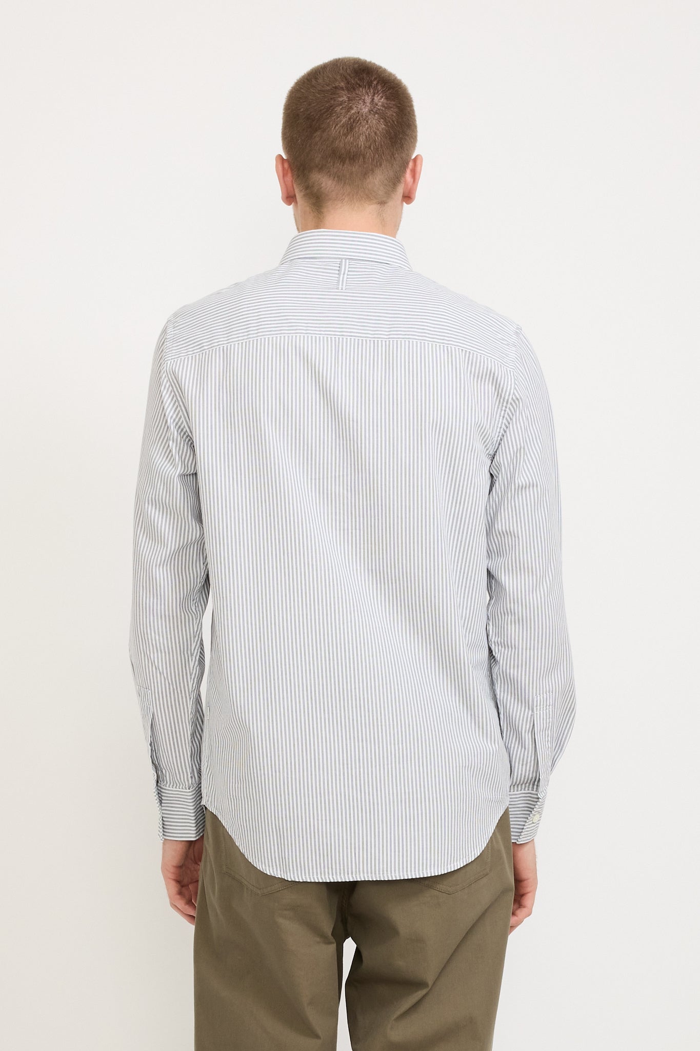 NN07 | Cohen Poplin Shirt Raven Stripe | Maplestore