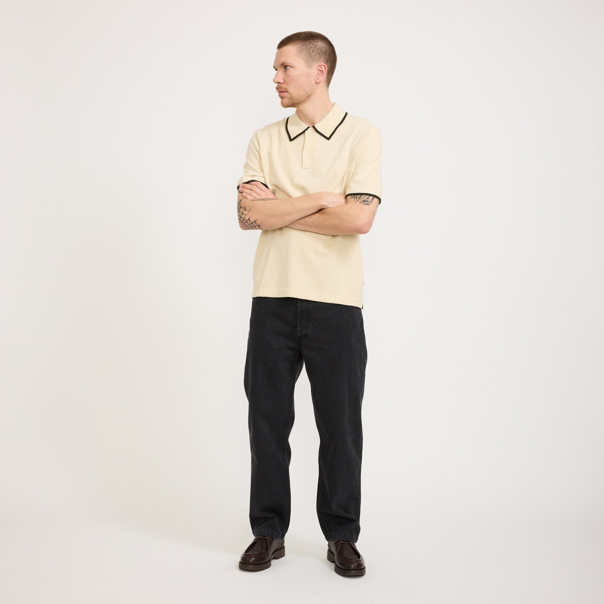 NN07 | Damon Knitted Polo Oat | Maplestore