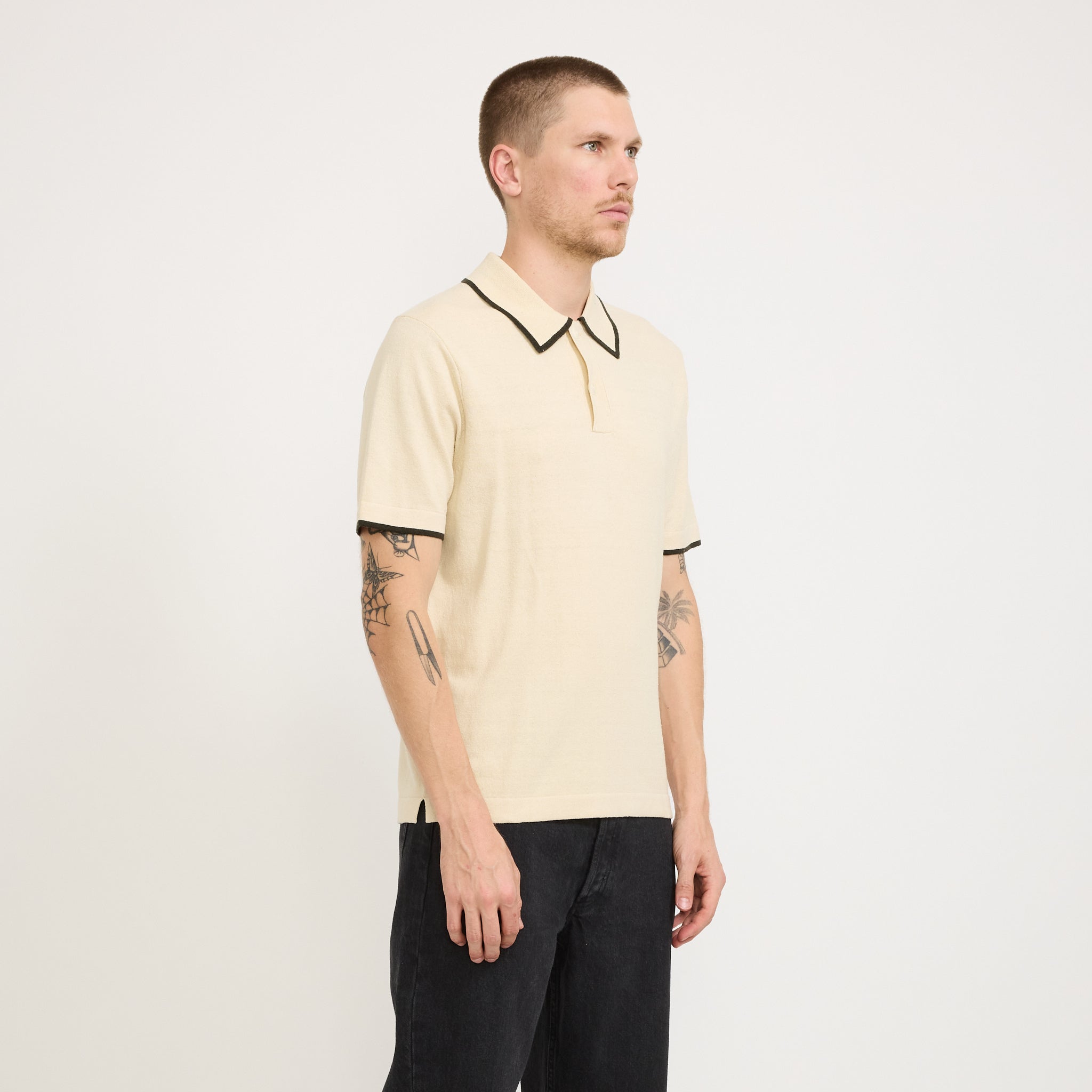 NN07 | Damon Knitted Polo Oat | Maplestore