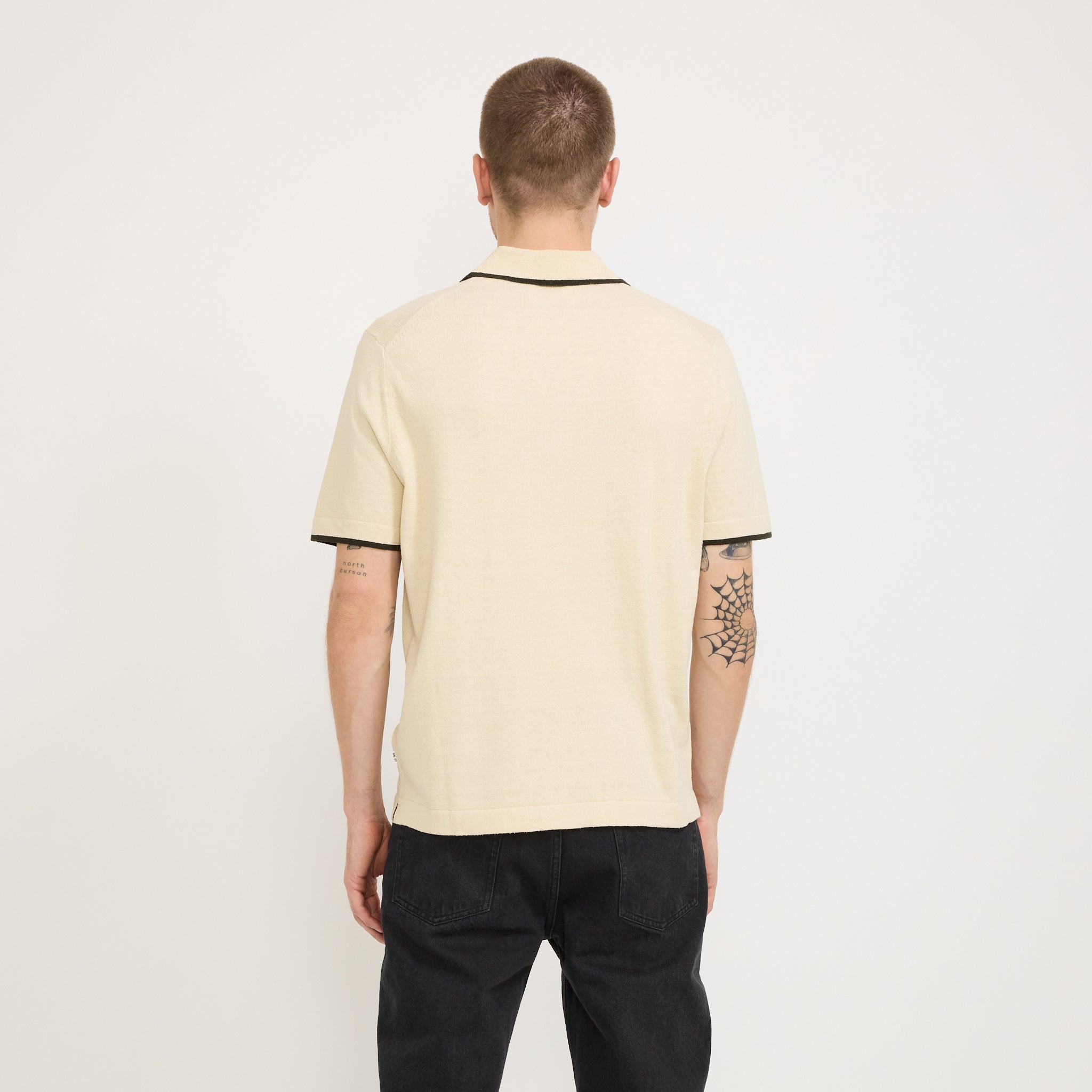 NN07 | Damon Knitted Polo Oat | Maplestore