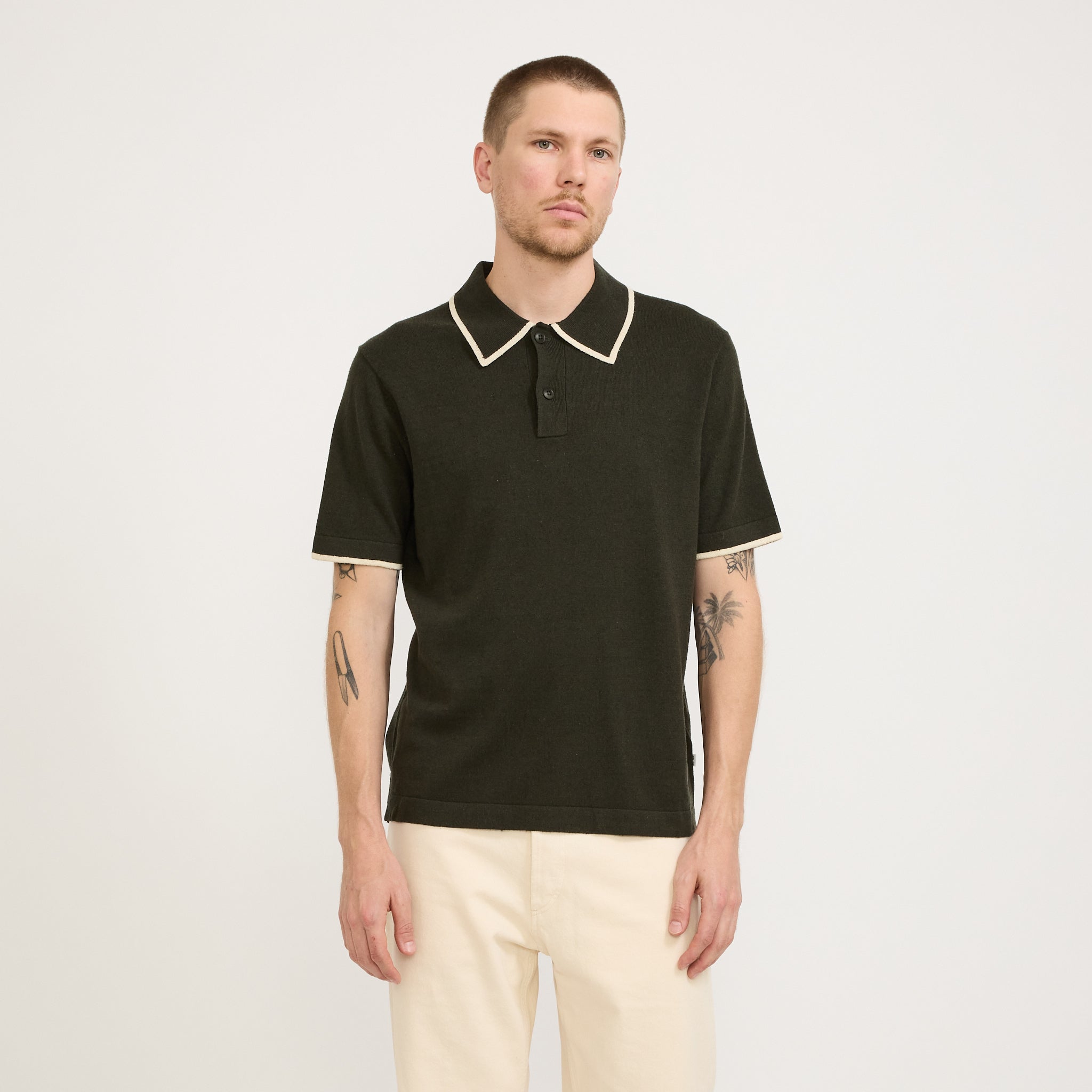 NN07 | Damon Knitted Polo Rosin | Maplestore