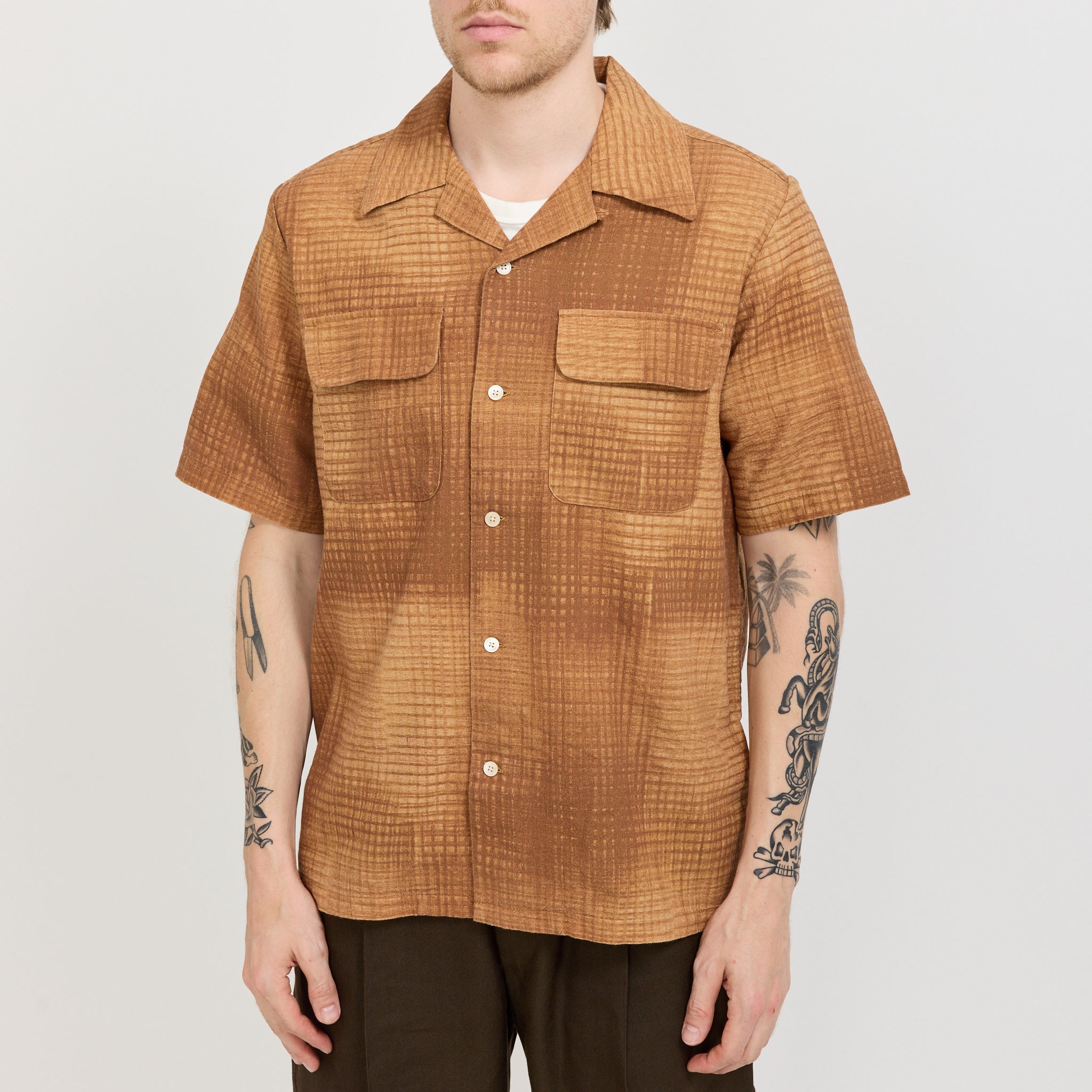 Daniel SS Shirt Brown Print
