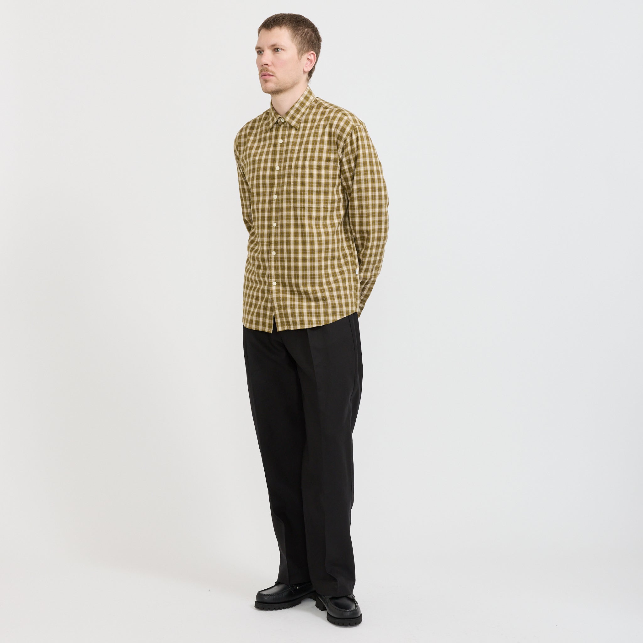 NN07 | Deon Flannel Shirt Moss Check | Maplestore