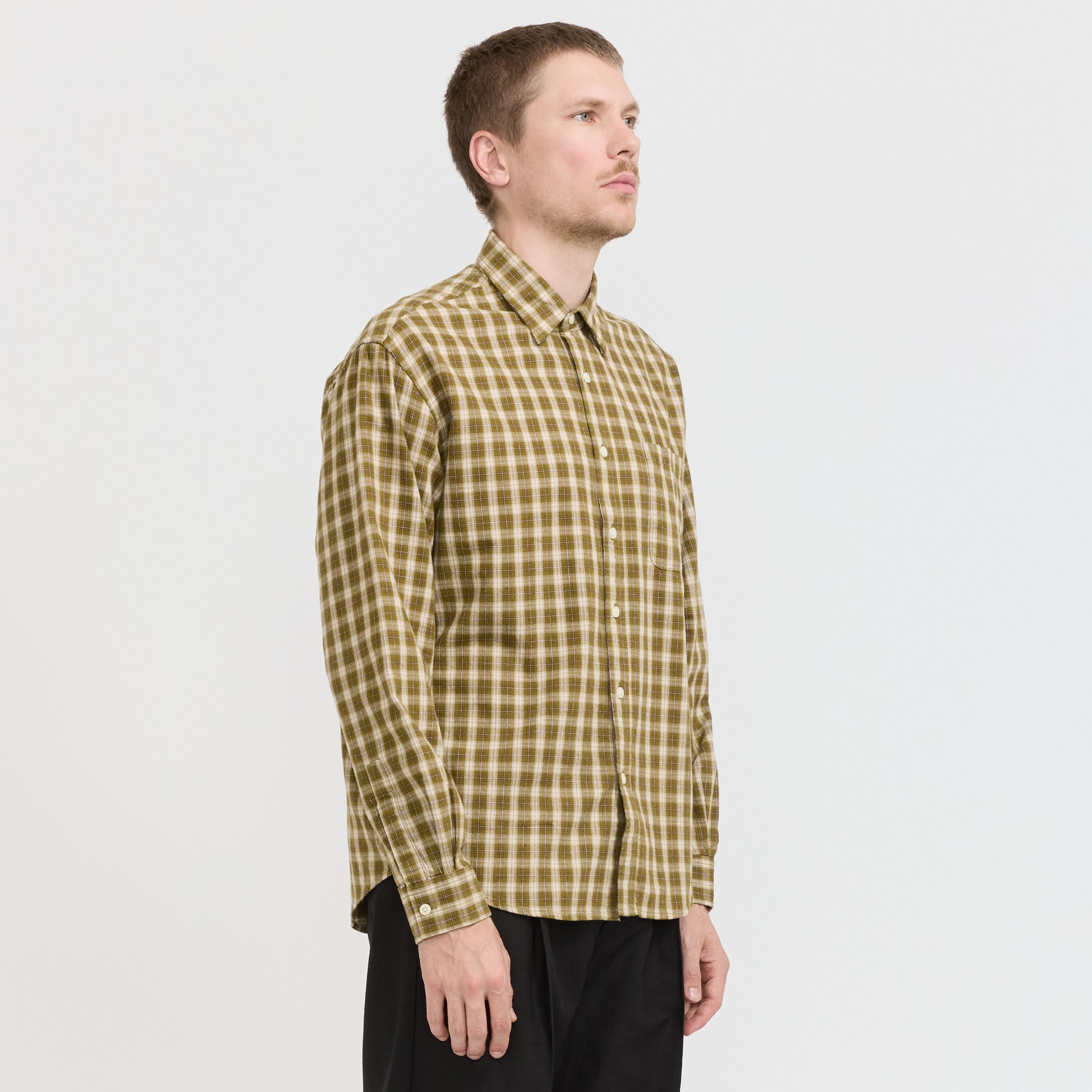 NN07 | Deon Flannel Shirt Moss Check | Maplestore