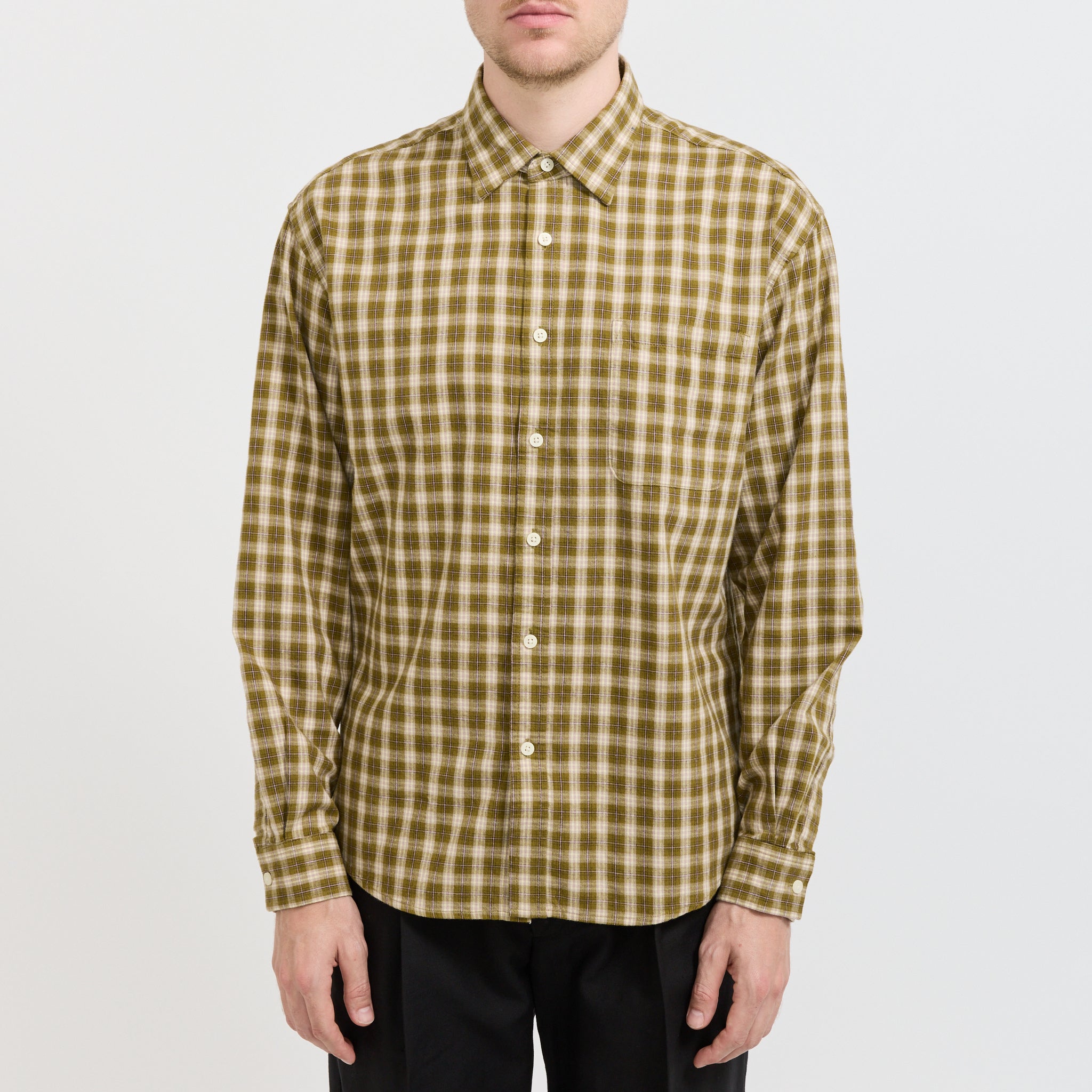NN07 | Deon Flannel Shirt Moss Check | Maplestore