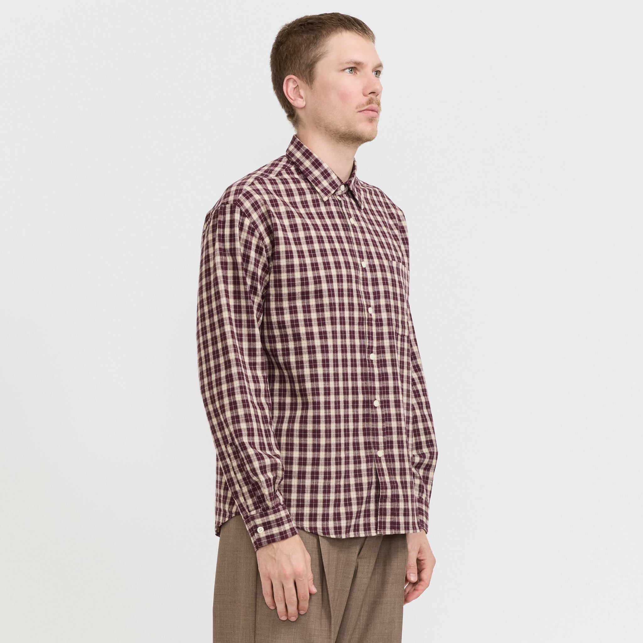 NN07 | Deon Flannel Shirt Wine Check | Maplestore