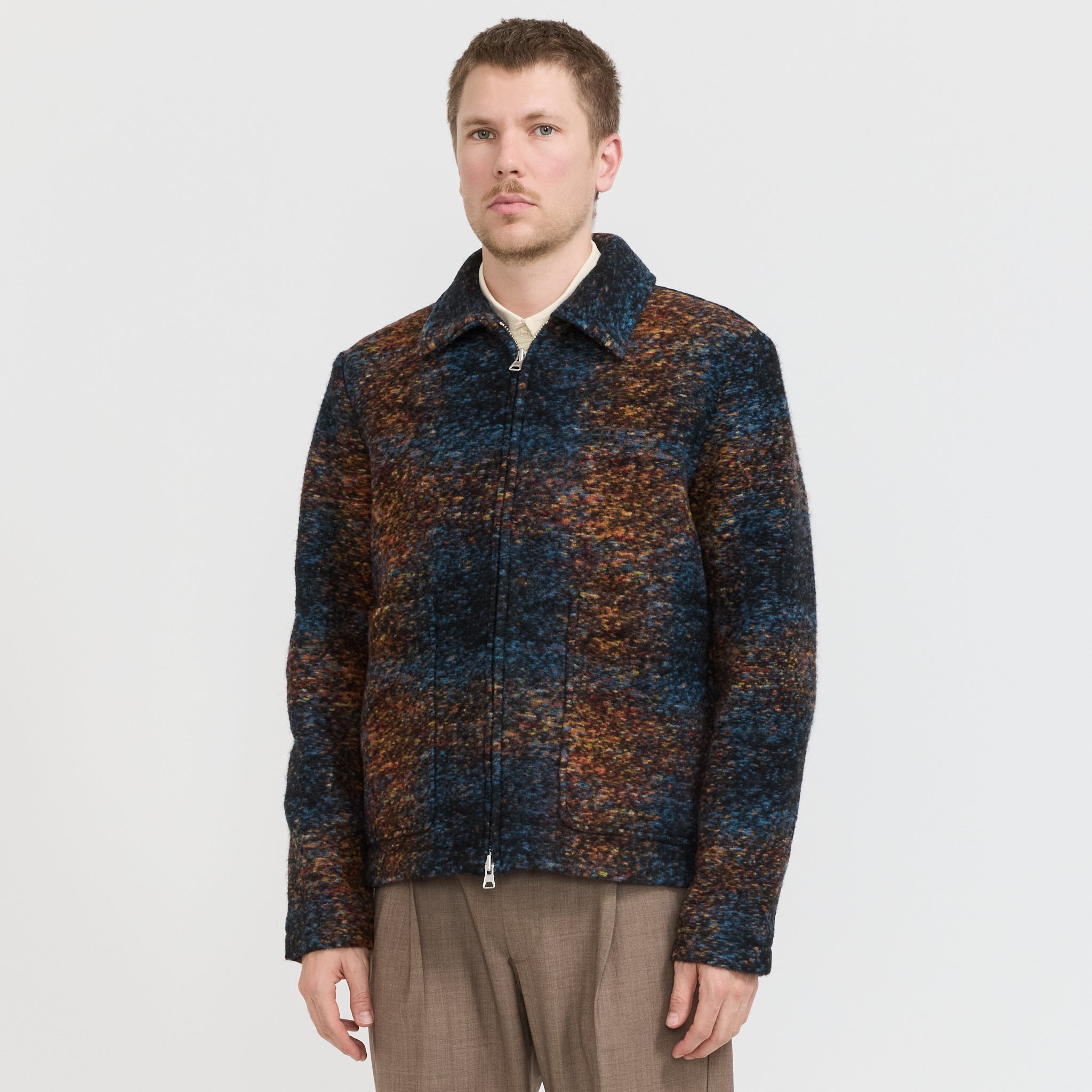 NN07 Gael Jacquard Jacket Blue Multi | Maplestore