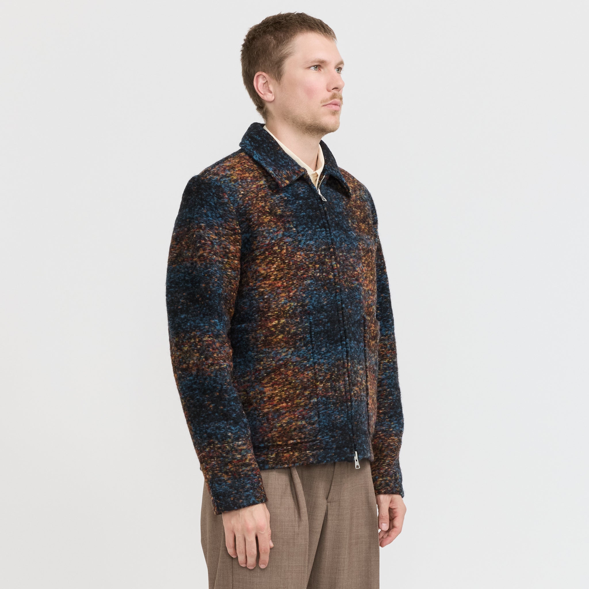 NN07 | Gael Jacquard Jacket Blue Multi | Maplestore