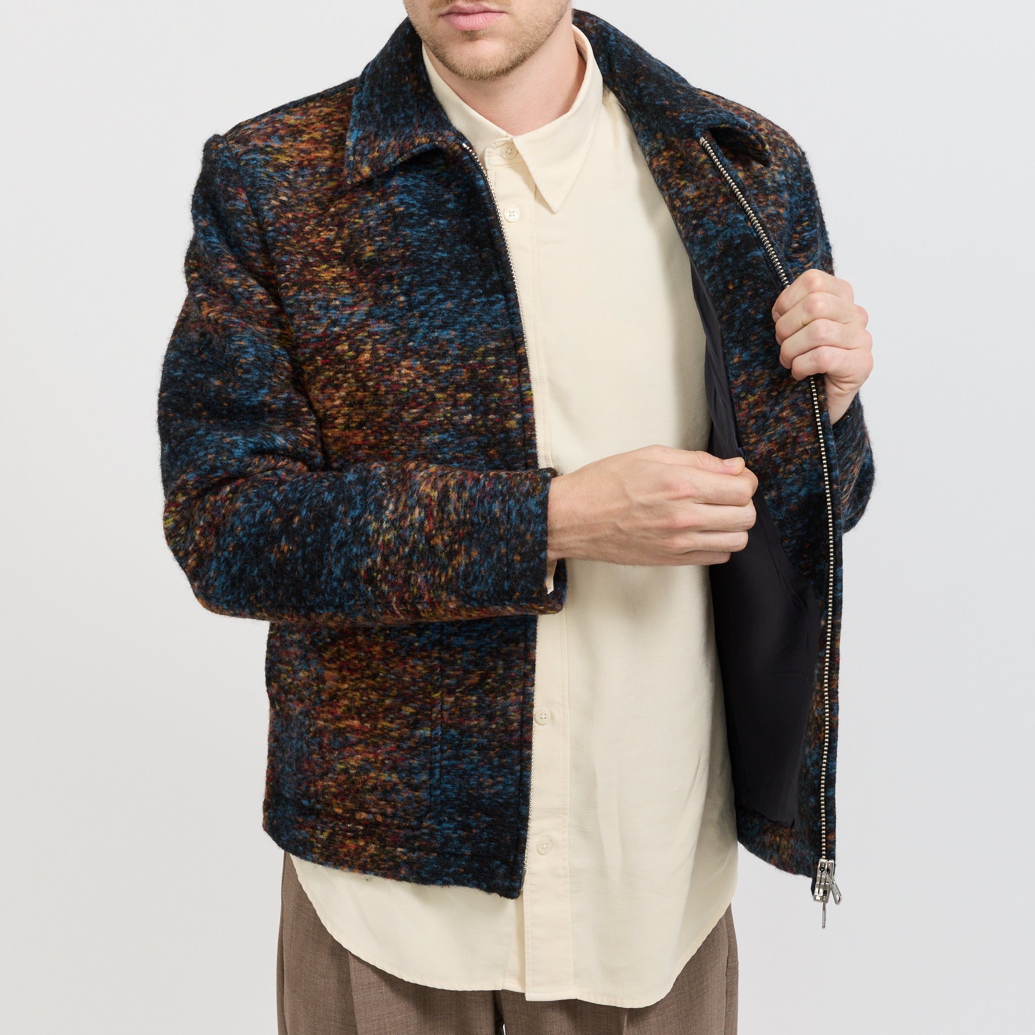 NN07 | Gael Jacquard Jacket Blue Multi | Maplestore