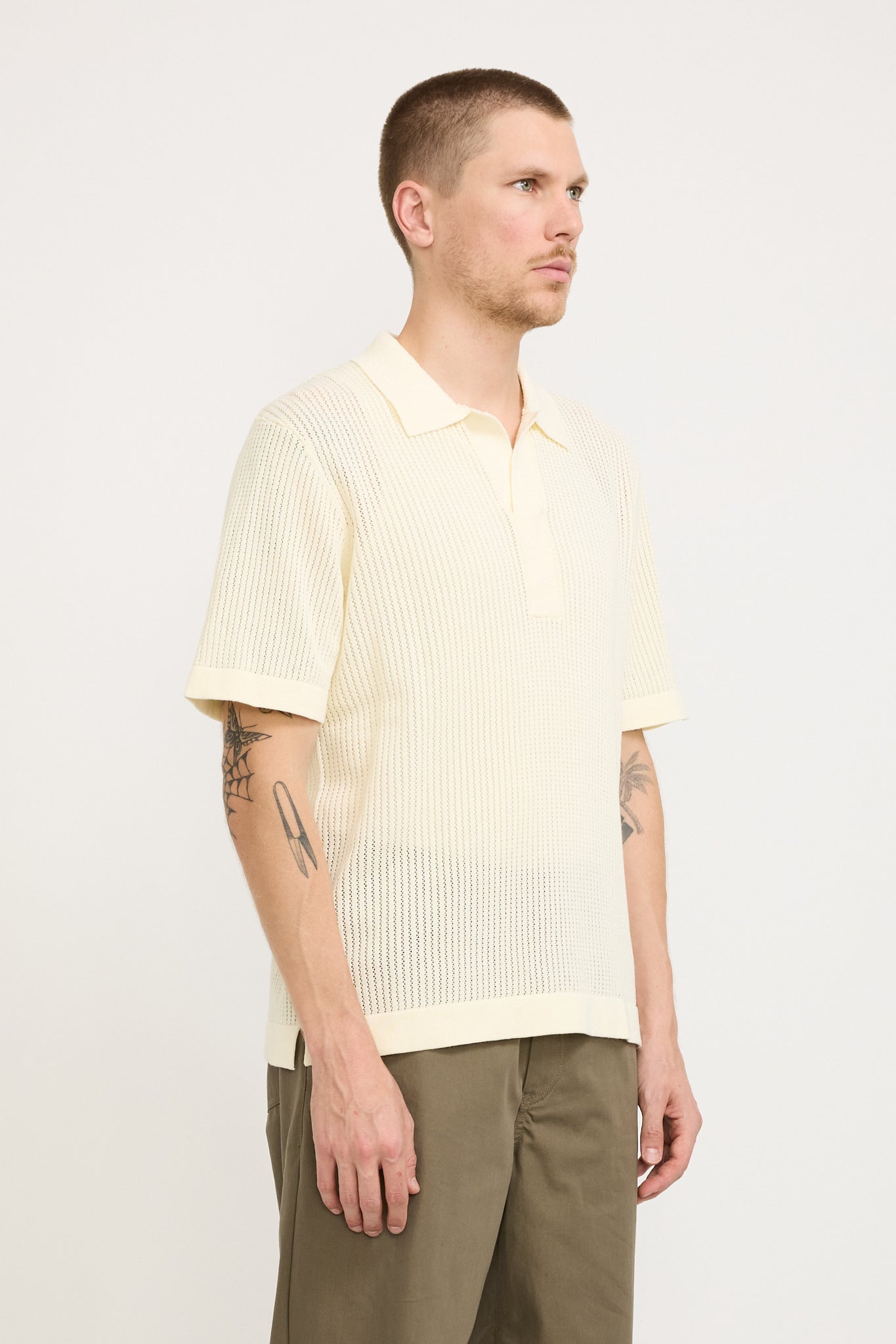 NN07 | Huxley Knitted Polo Cannoli Cream | Maplestore