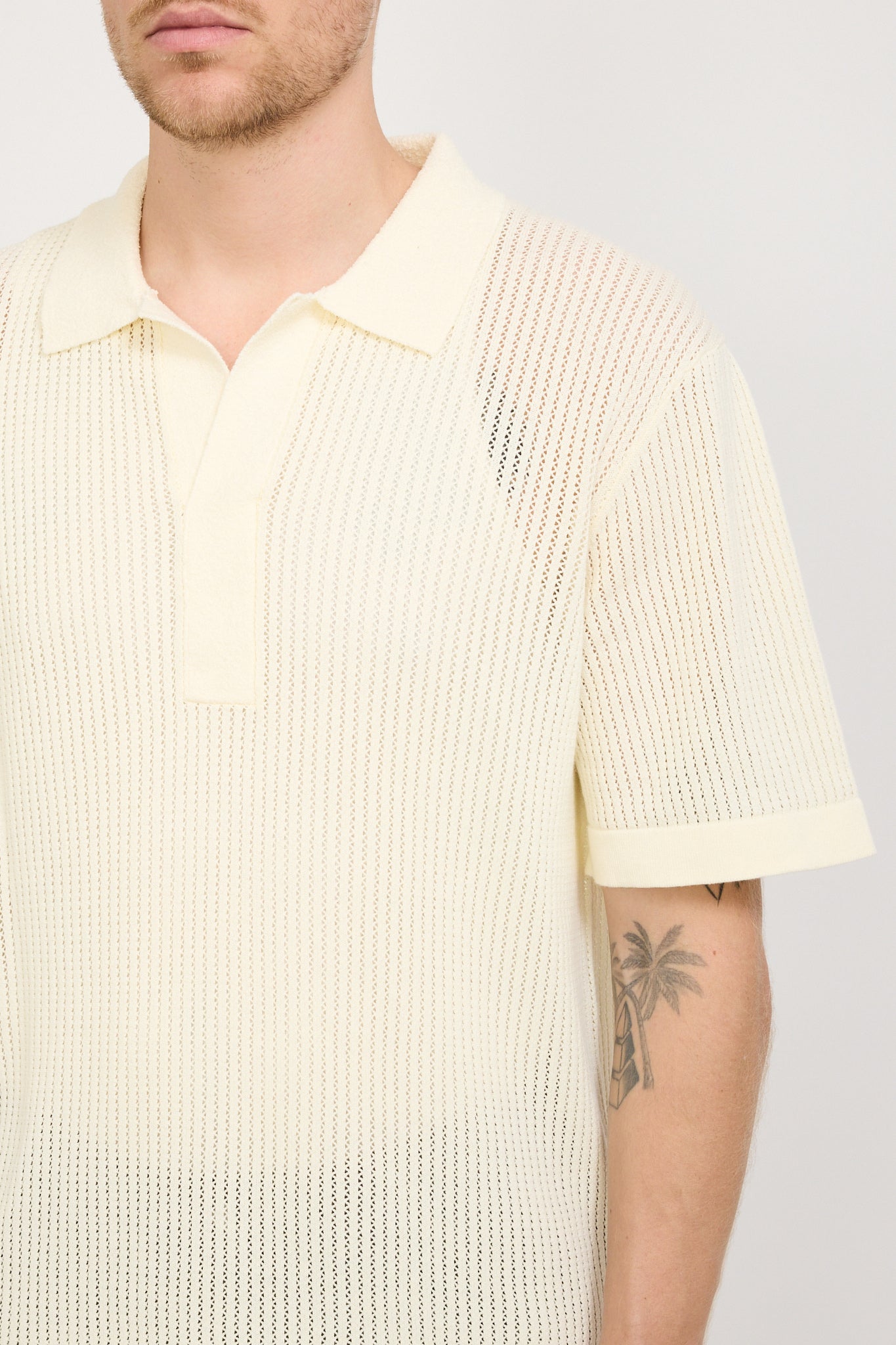 NN07 | Huxley Knitted Polo Cannoli Cream | Maplestore