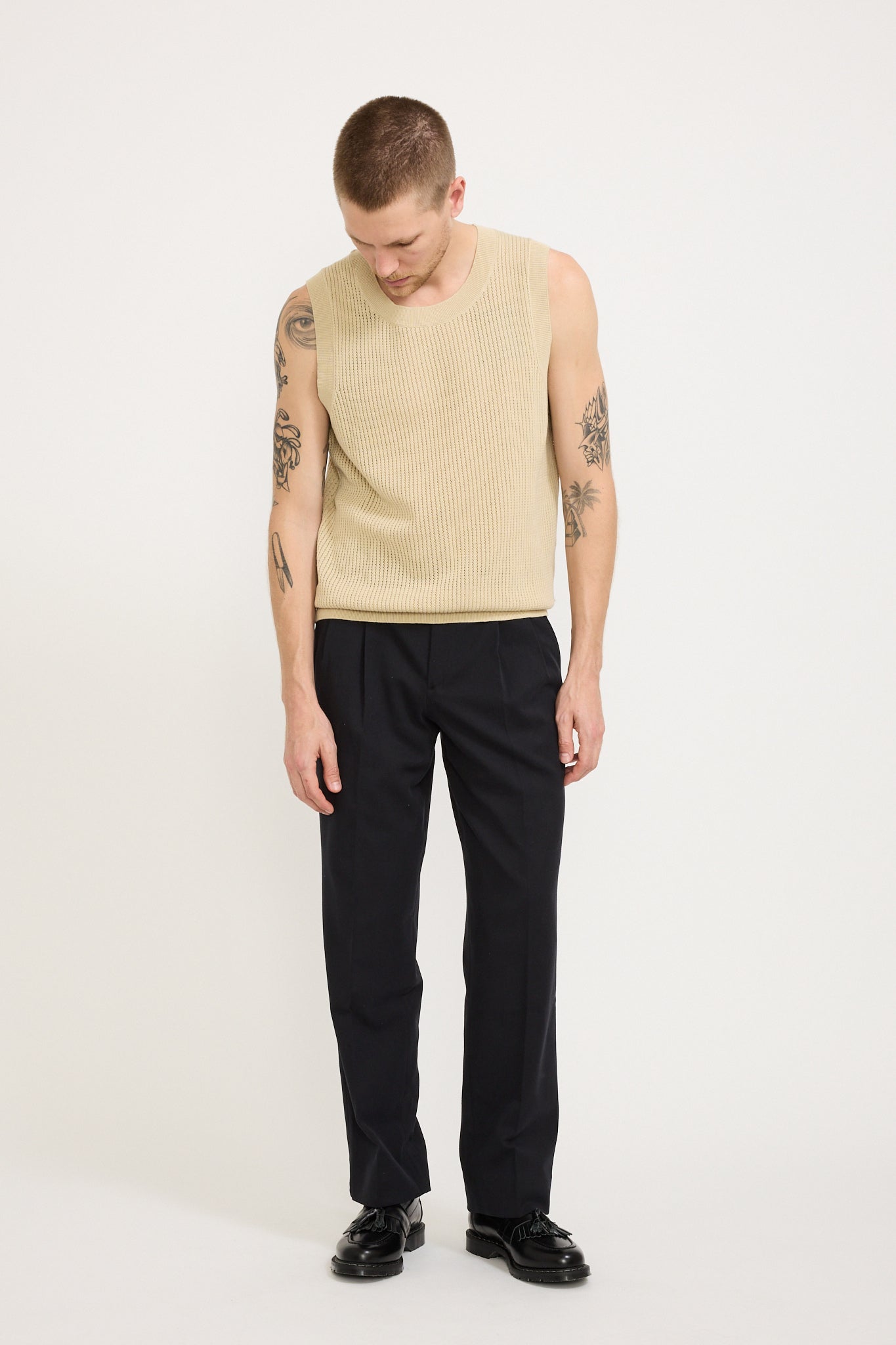 NN07 | Huxley Knitted Tank Top Ecru | Maplestore