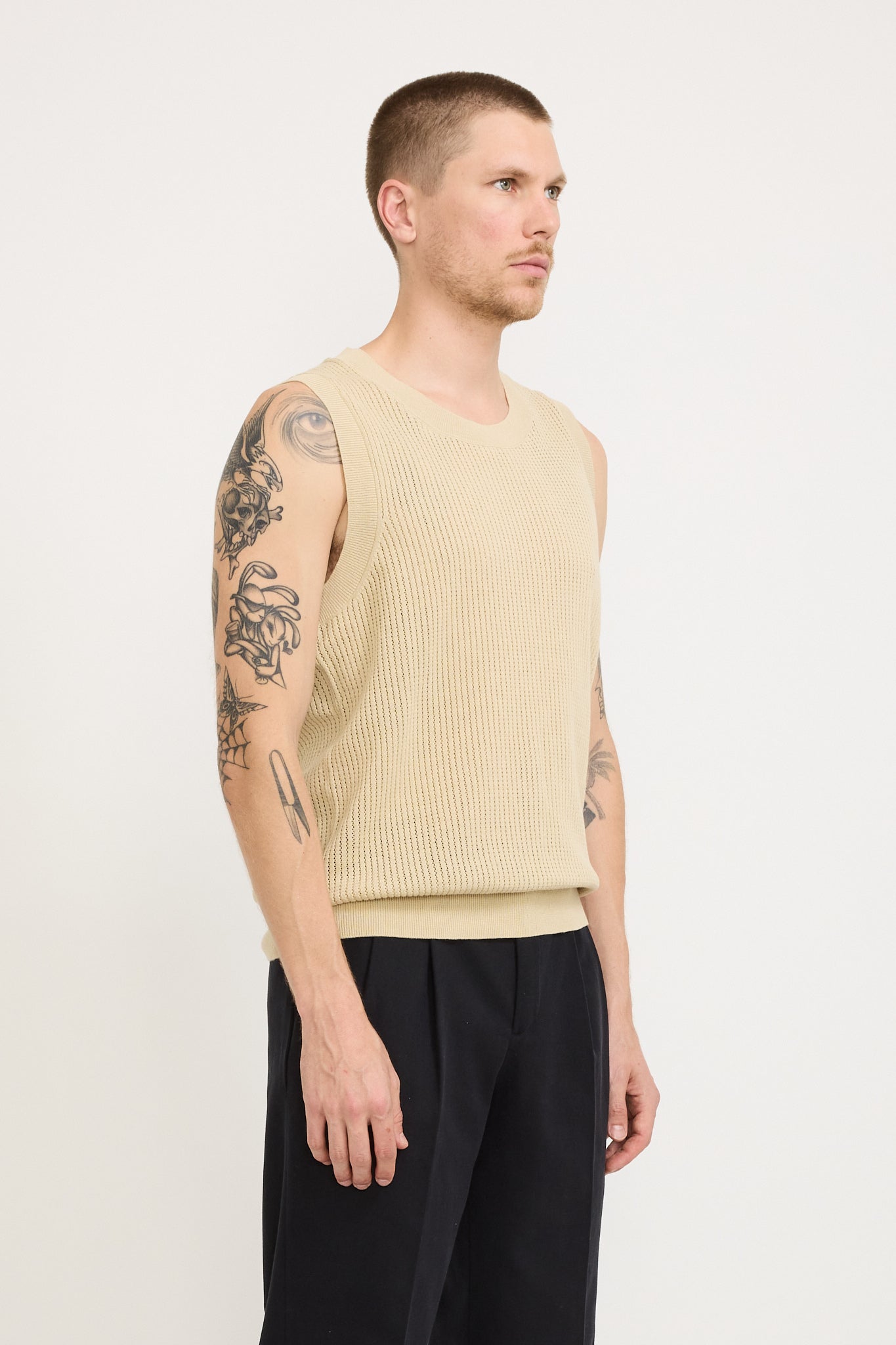 NN07 | Huxley Knitted Tank Top Ecru | Maplestore