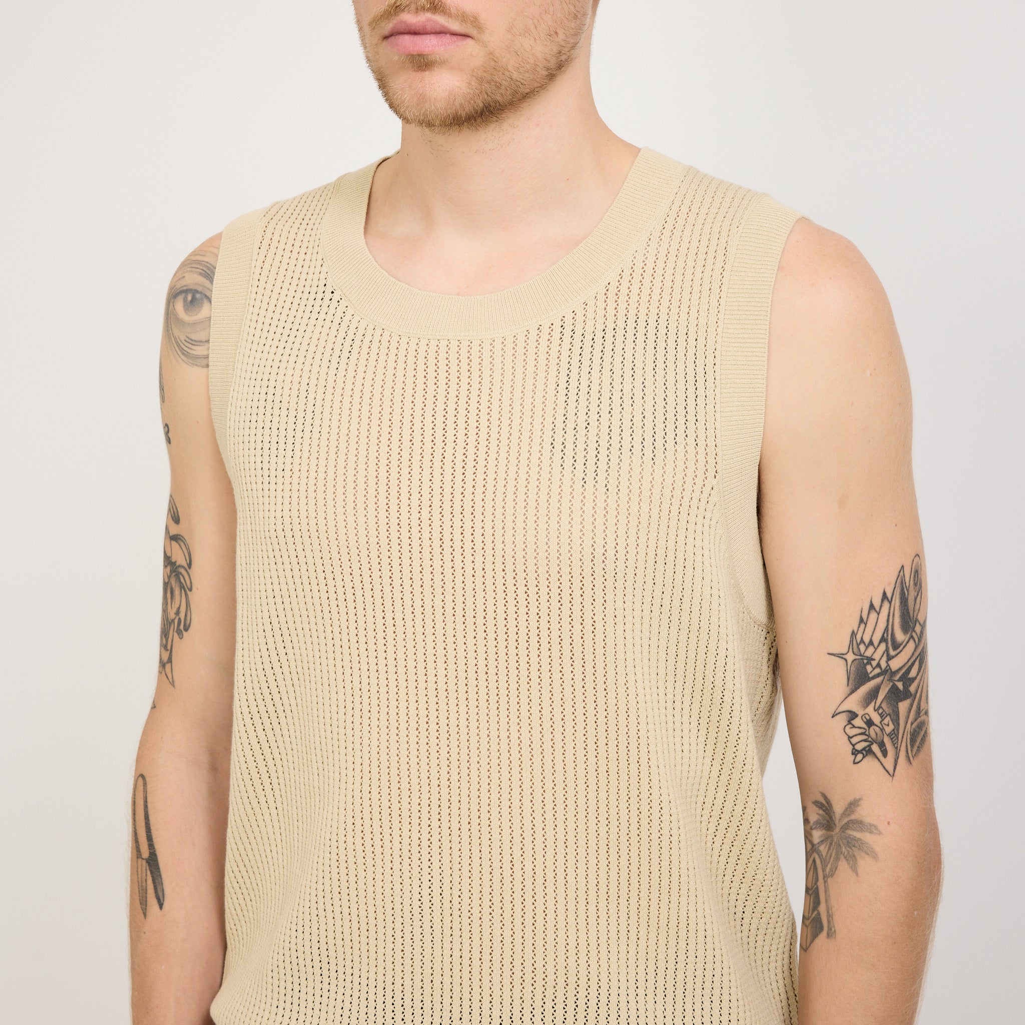 NN07 | Huxley Knitted Tank Top Ecru | Maplestore