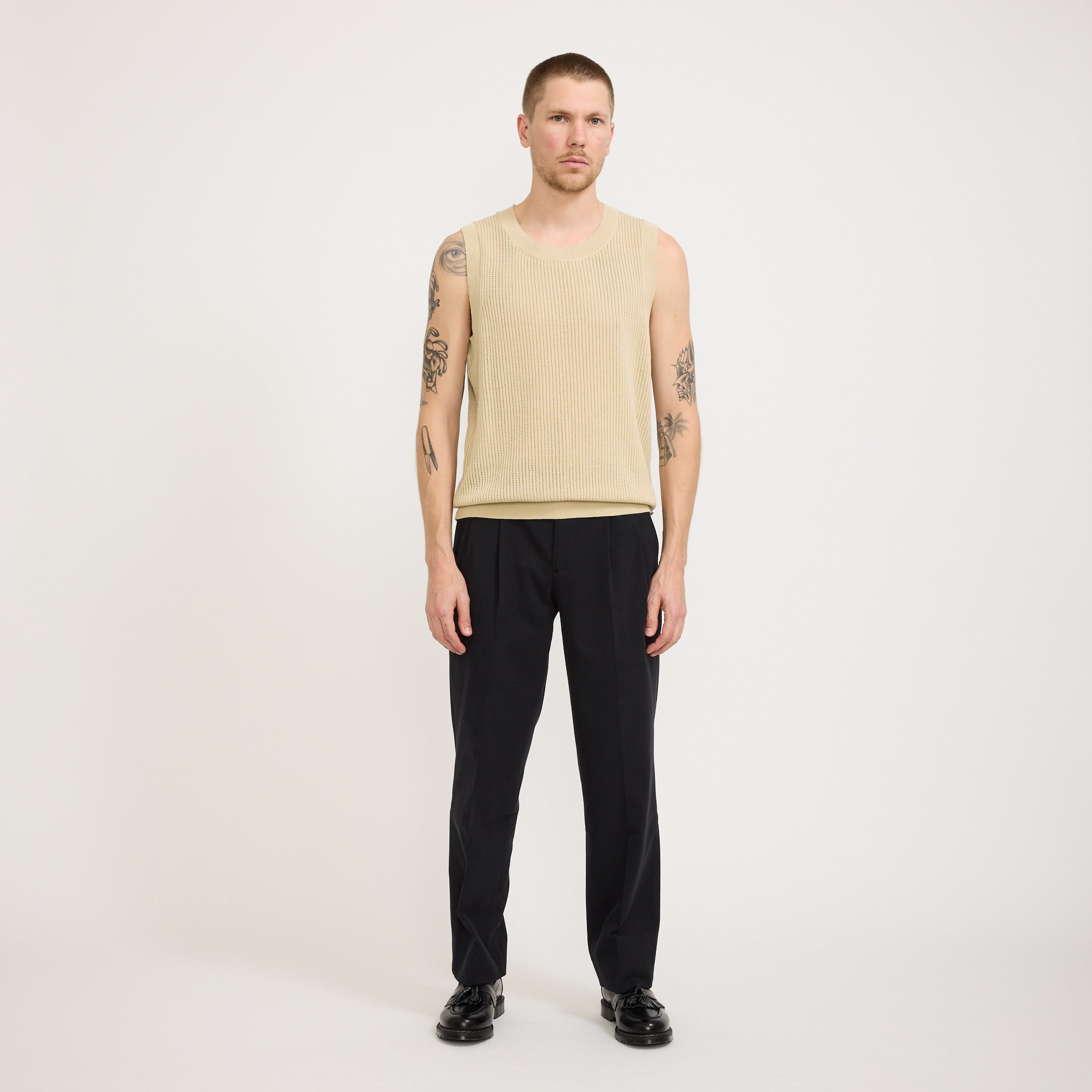 NN07 | Huxley Knitted Tank Top Ecru | Maplestore