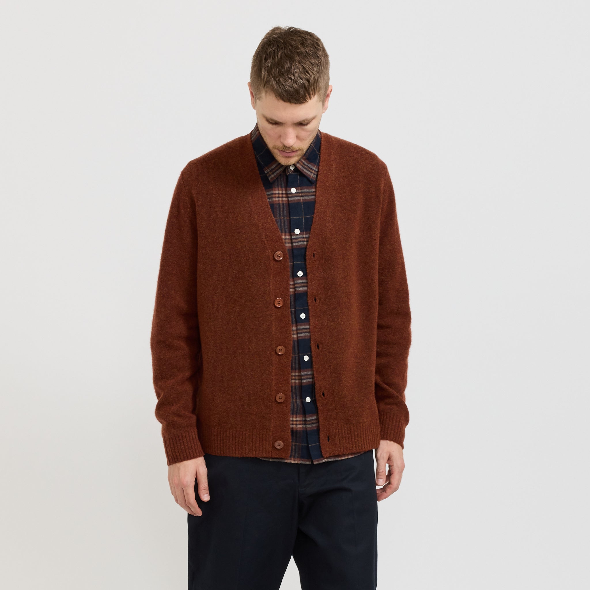 John Cardigan 6683 Red Brown