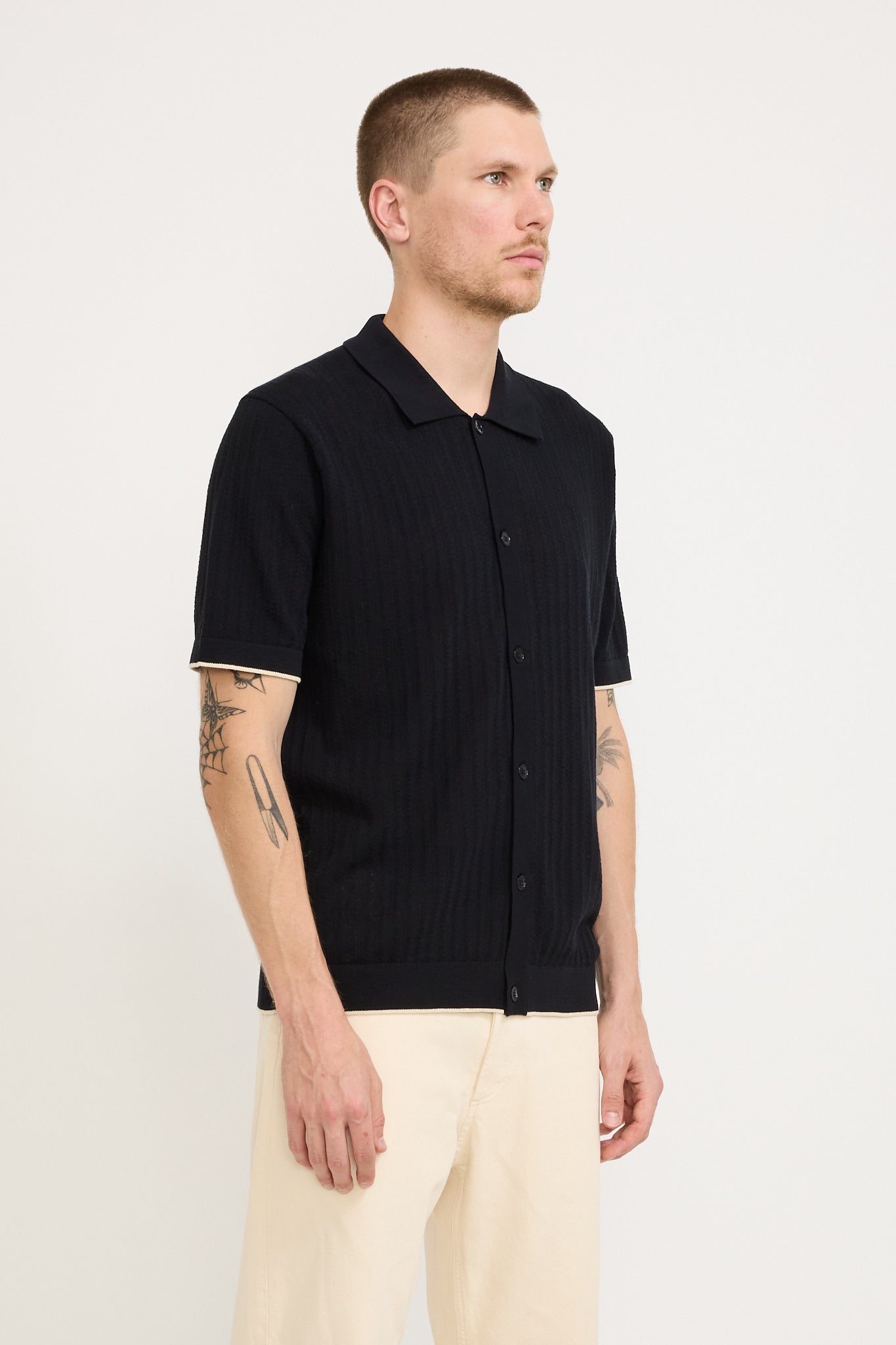 NN07 | Nalo Knitted Polo Navy Blue | Maplestore