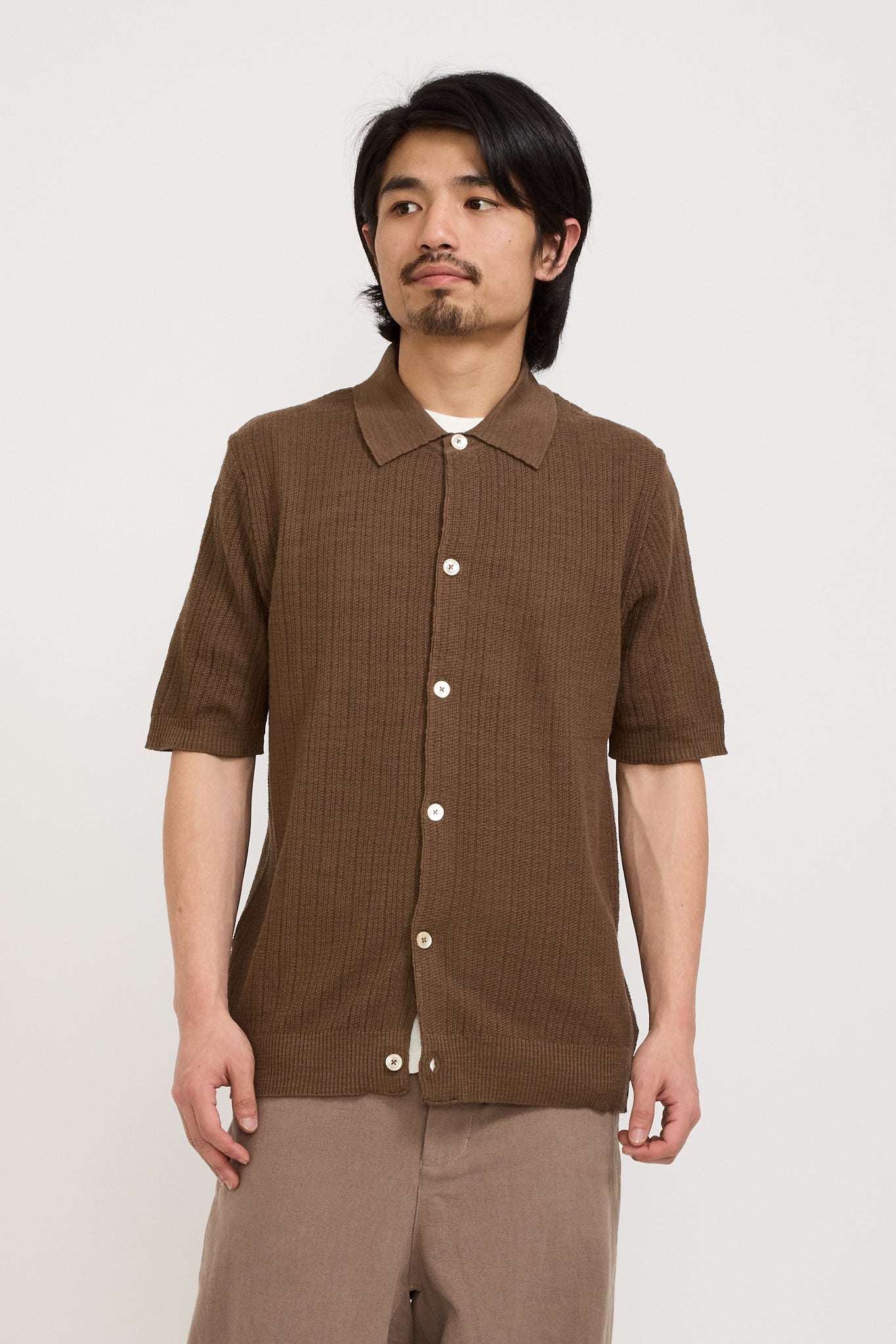 NN07 | Nolan Button Up Polo Cocoa | Maplestore