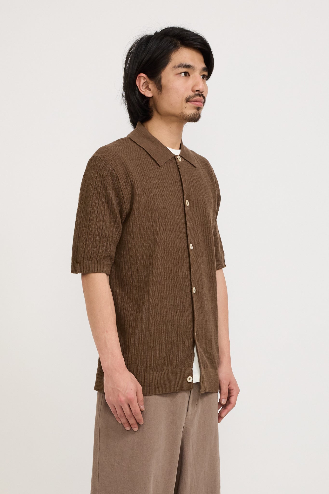 NN07 | Nolan Button Up Polo Cocoa | Maplestore