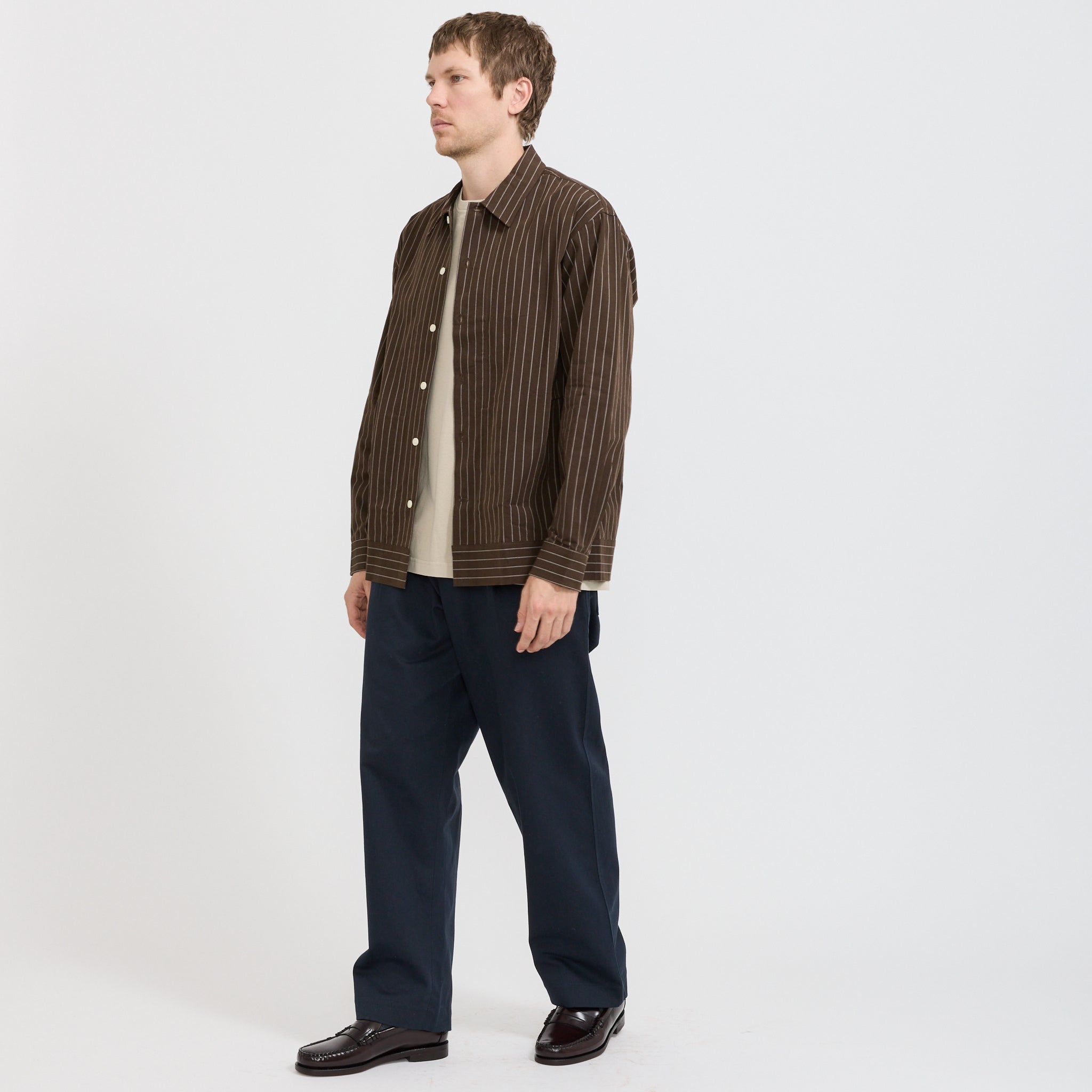Reed Overshirt Brown Stripe