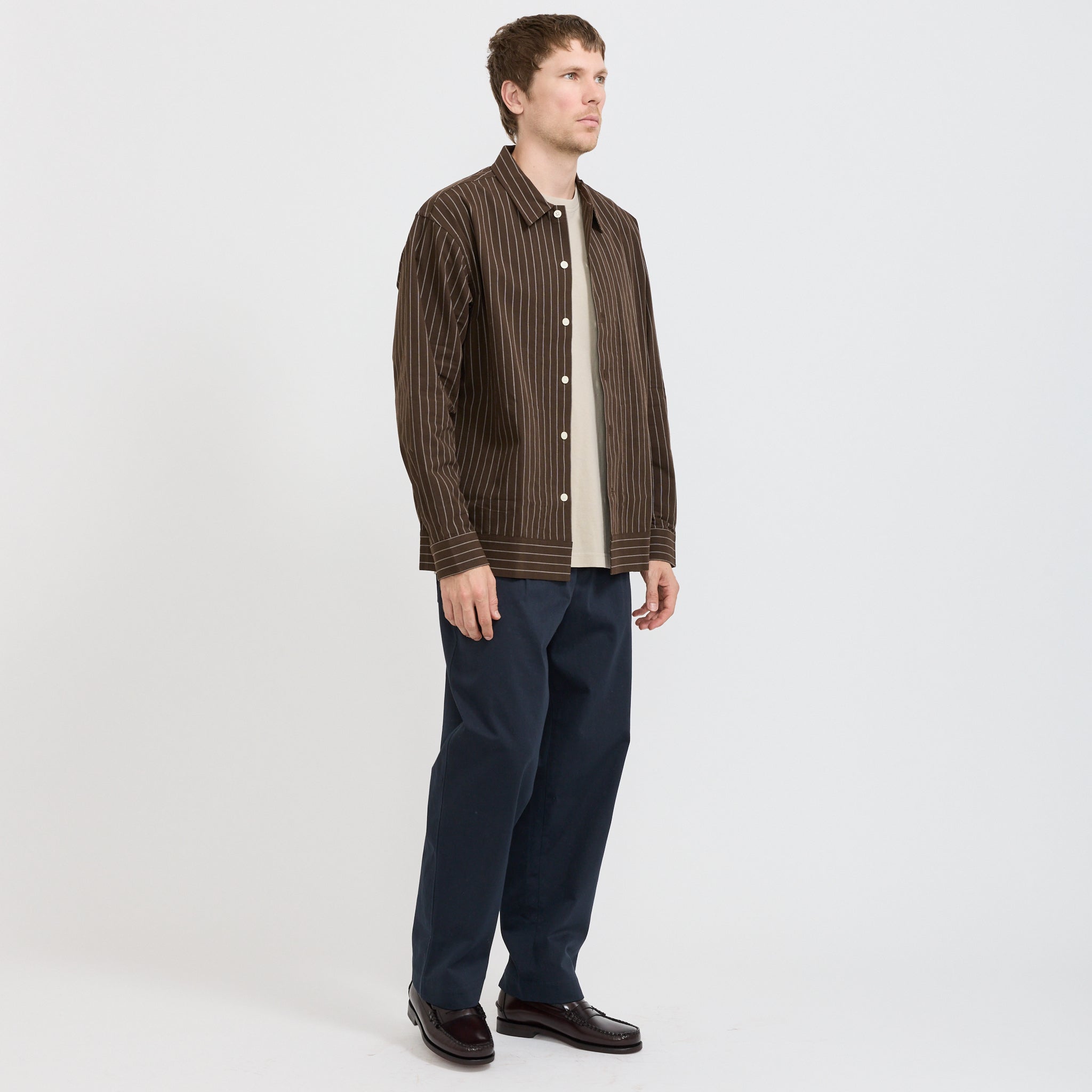 NN07 | Reed Overshirt Brown Stripe | Maplestore