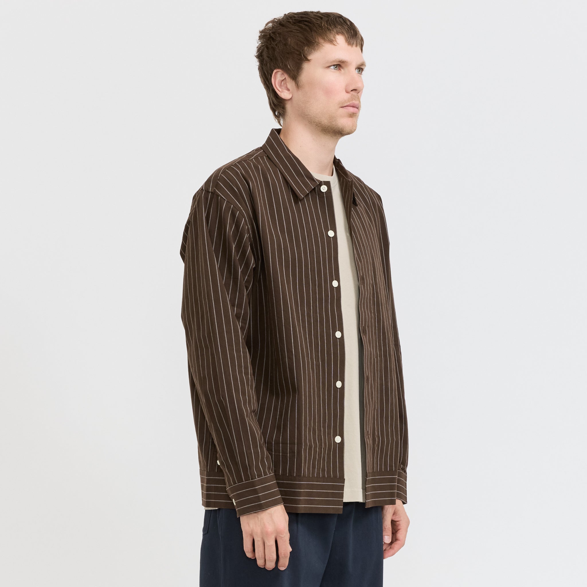 NN07 | Reed Overshirt Brown Stripe | Maplestore