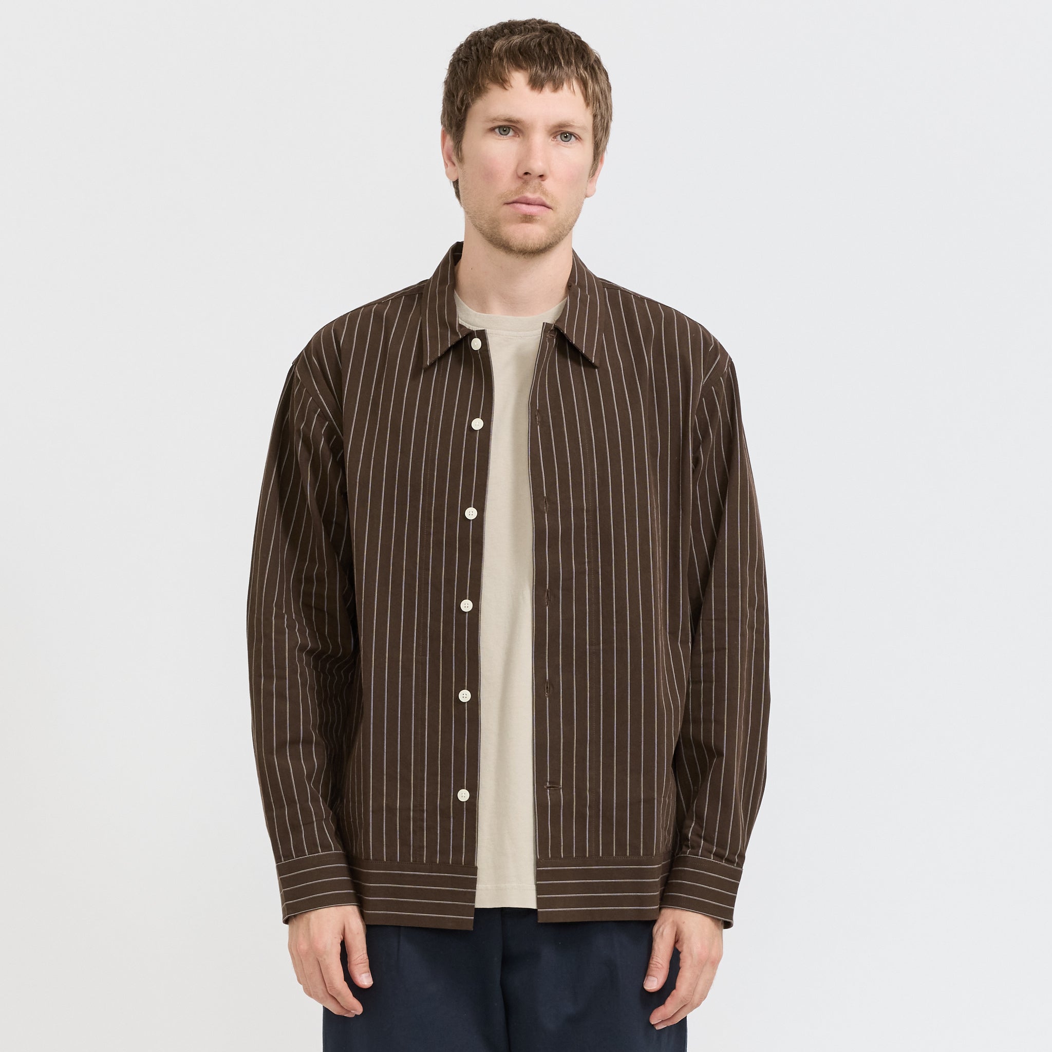 Reed Overshirt Brown Stripe