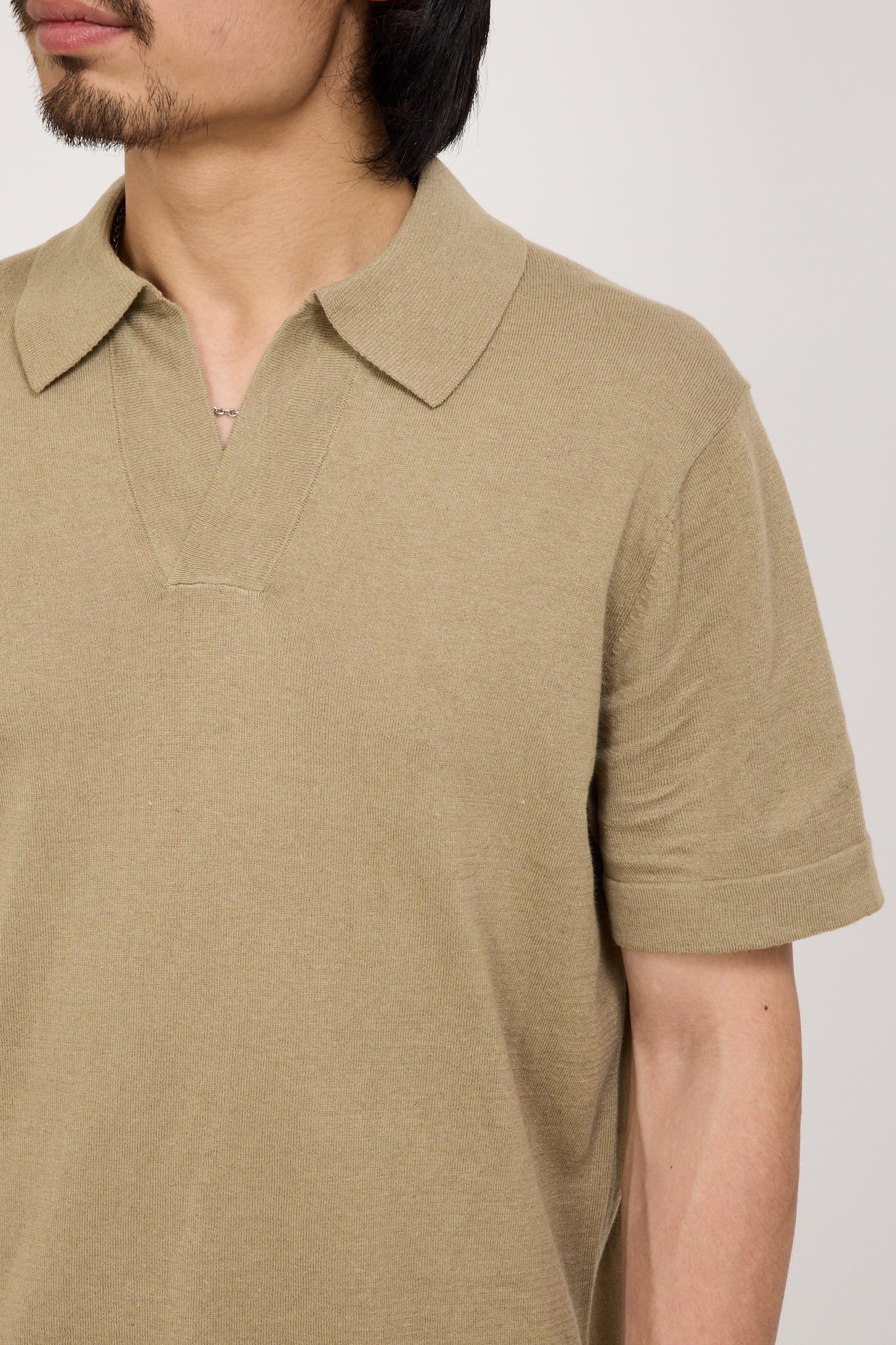 NN07 | Ryan Knitted Polo Greige | Maplestore