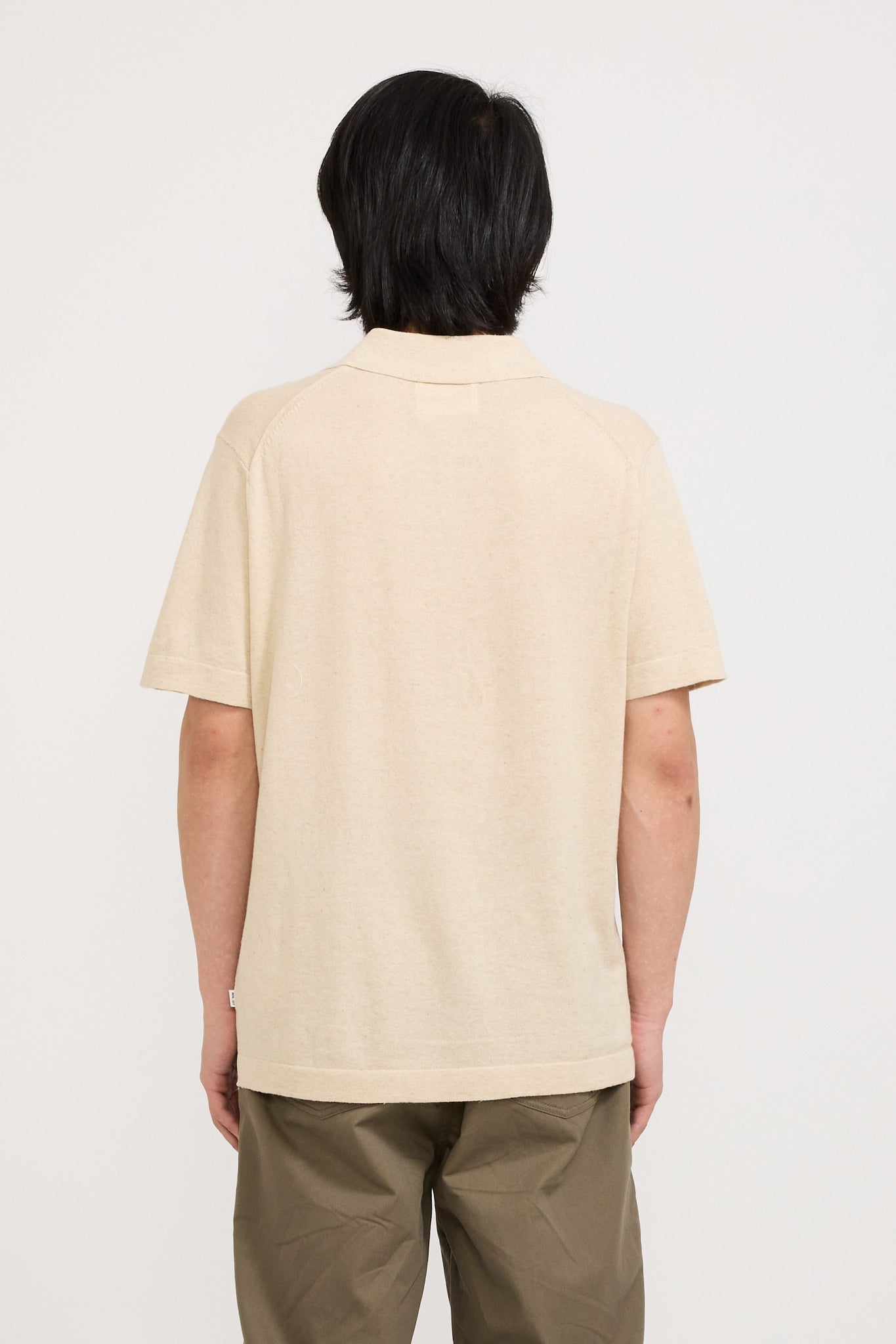 NN07 | Ryan Knitted Polo Oat | Maplestore