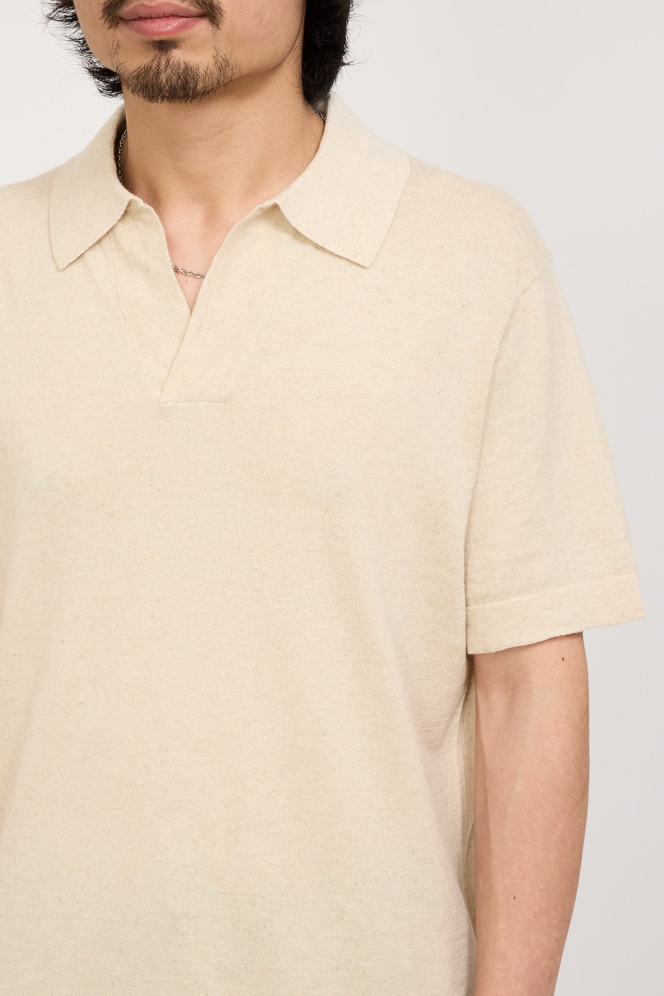 NN07 | Ryan Knitted Polo Oat | Maplestore