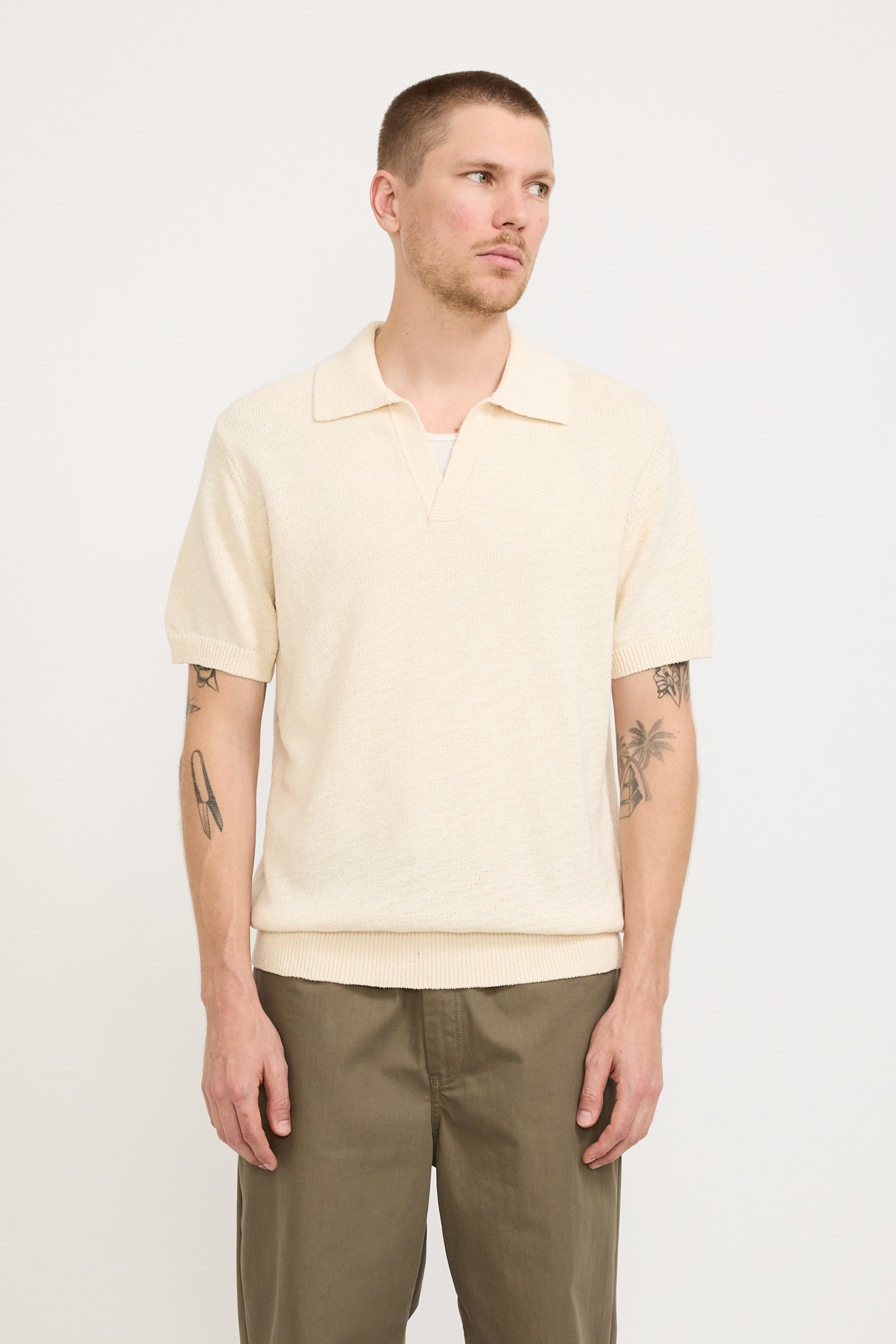 NN07 | Ryan Knitted Polo Off White | Maplestore