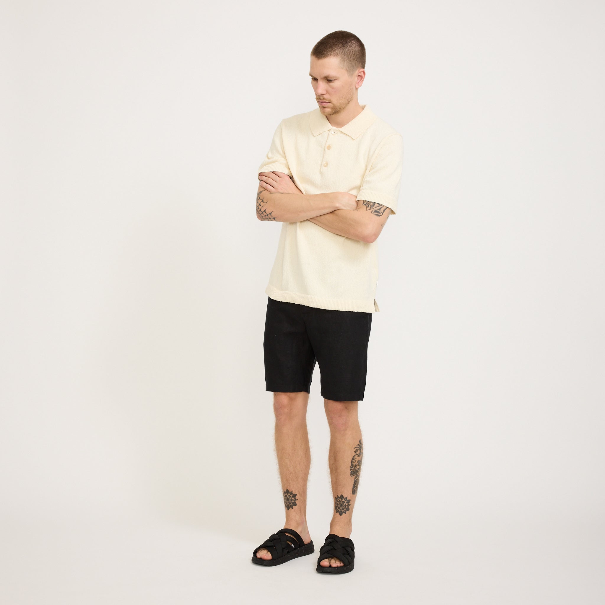 Seb Casual Linen Shorts Black