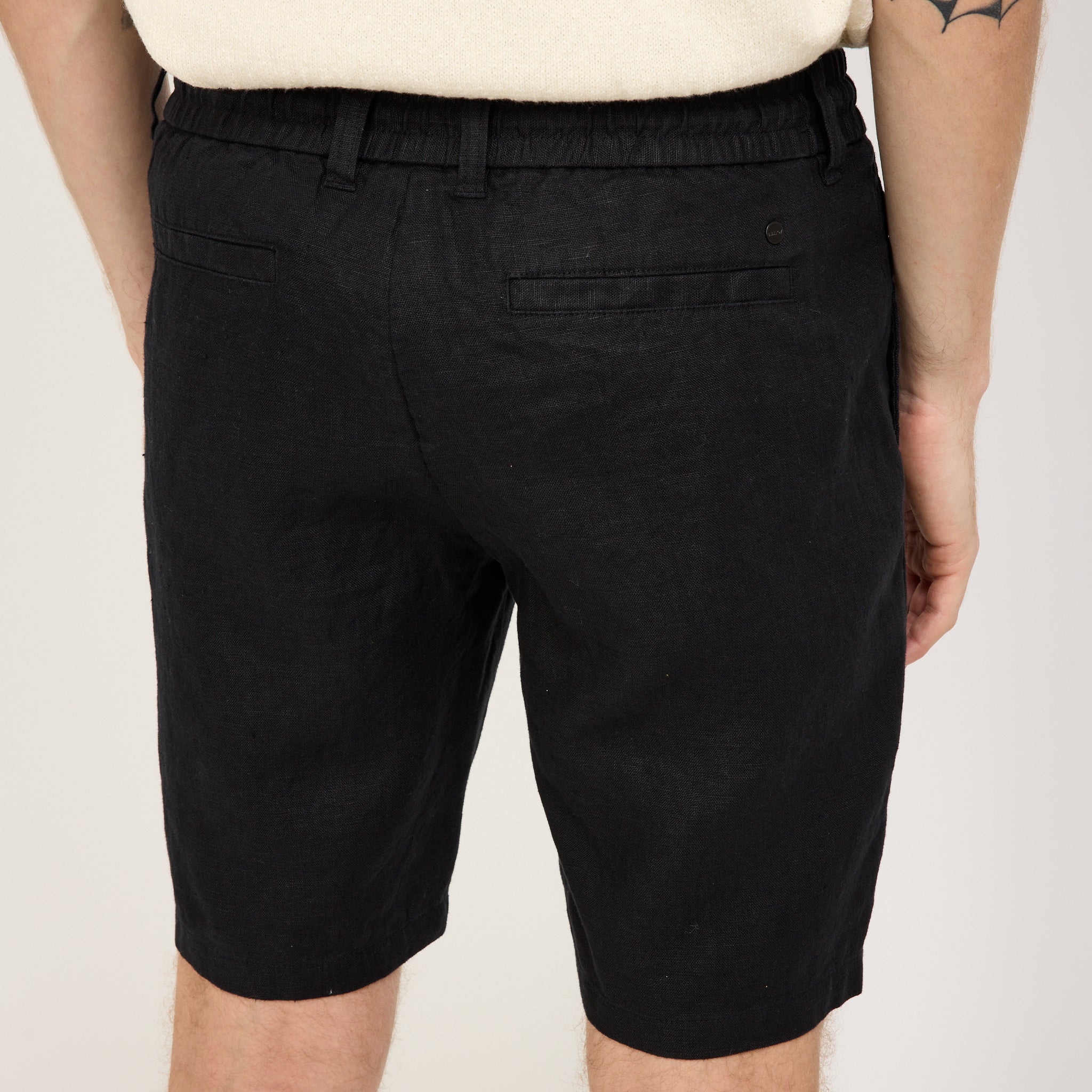 NN07 | Seb Casual Linen Shorts Black | Maplestore