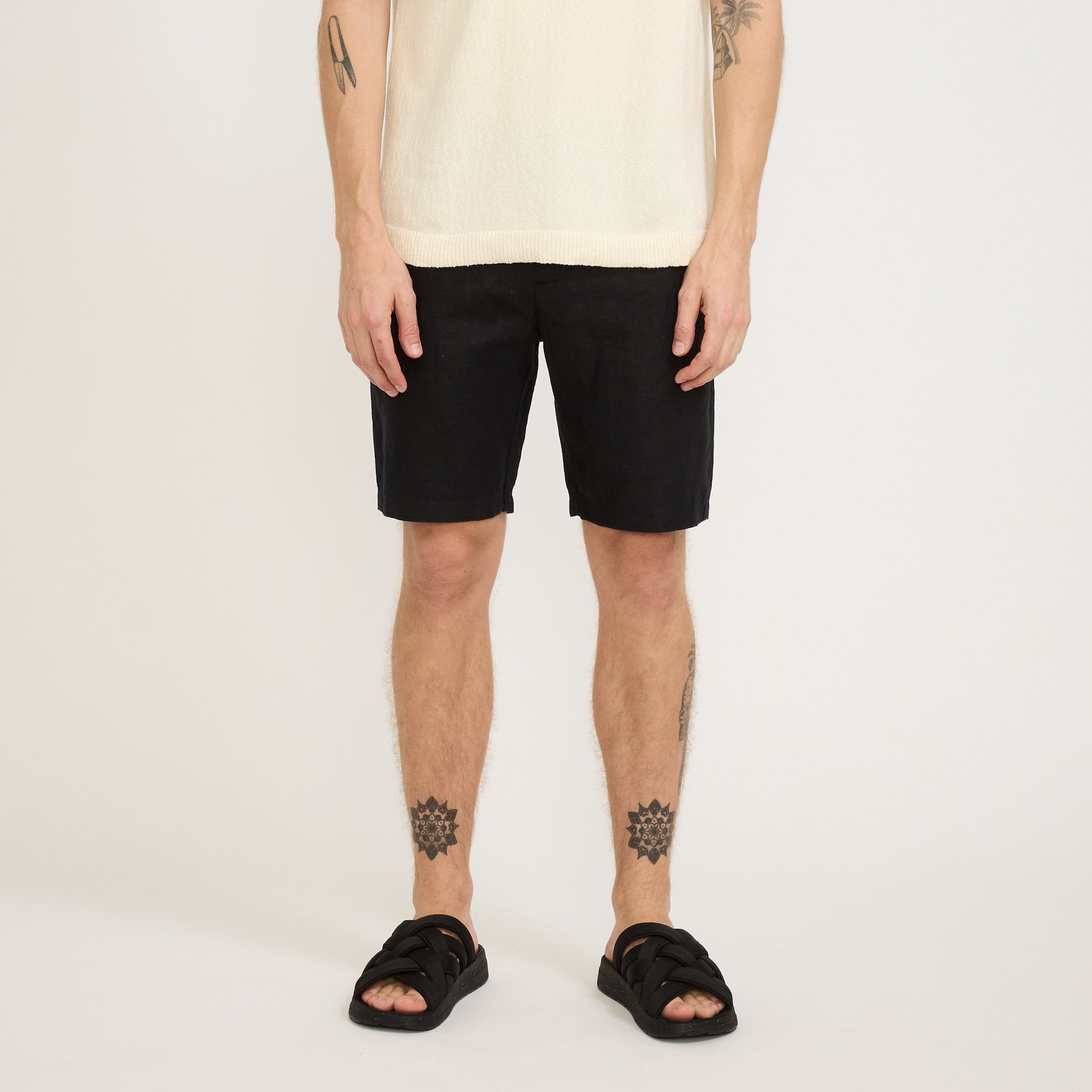 Seb Casual Linen Shorts Black