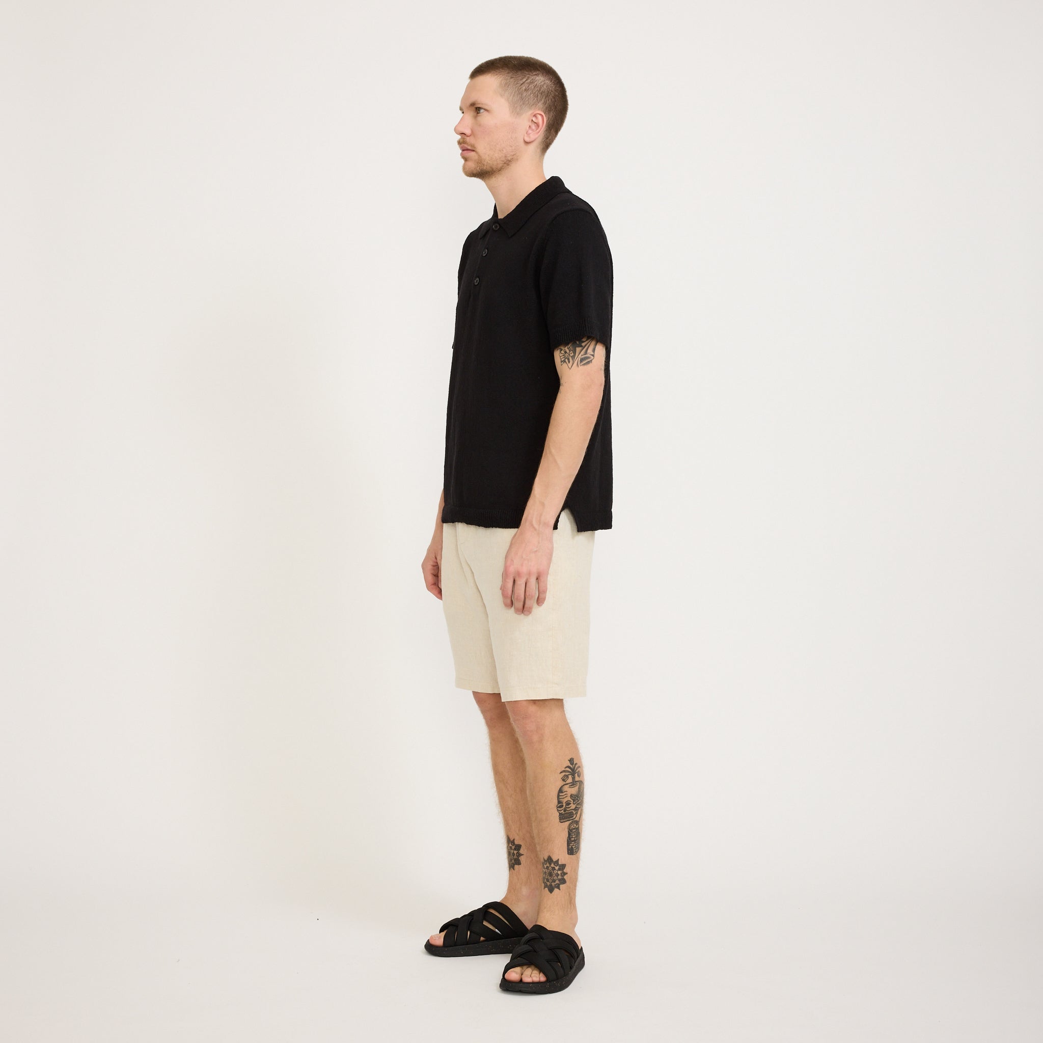 Seb Casual Linen Shorts Oat