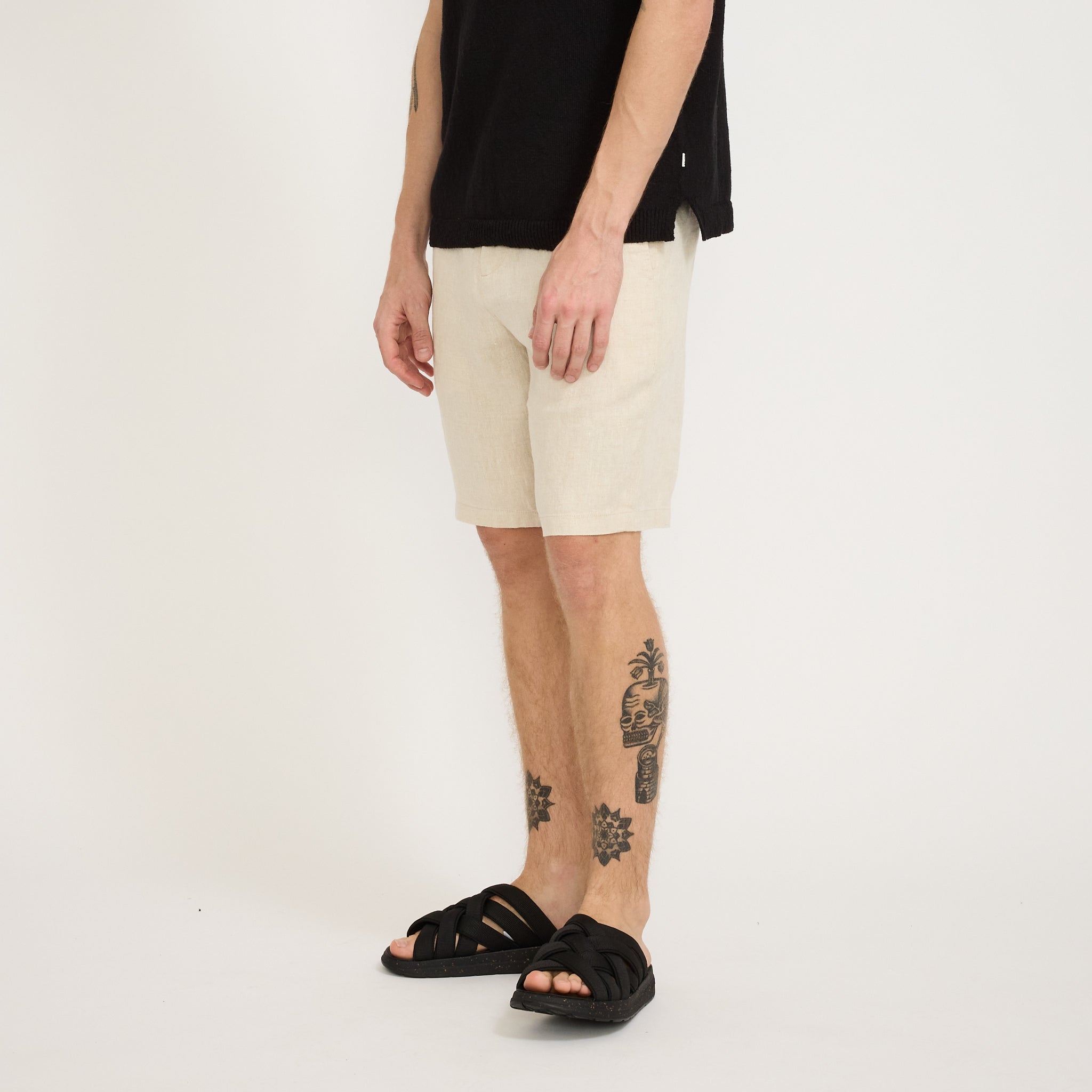 NN07 | Seb Casual Linen Shorts Oat | Maplestore