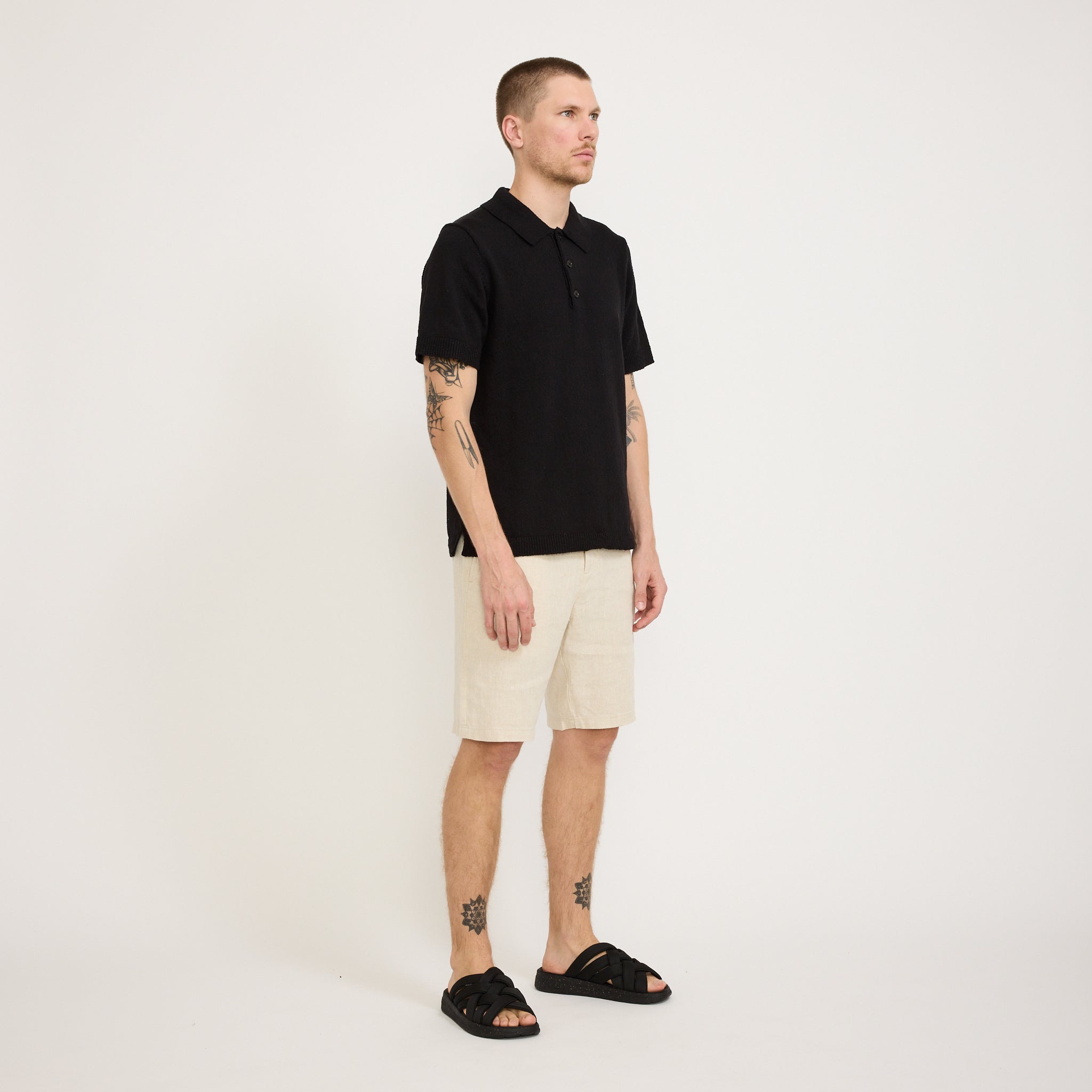 NN07 | Seb Casual Linen Shorts Oat | Maplestore