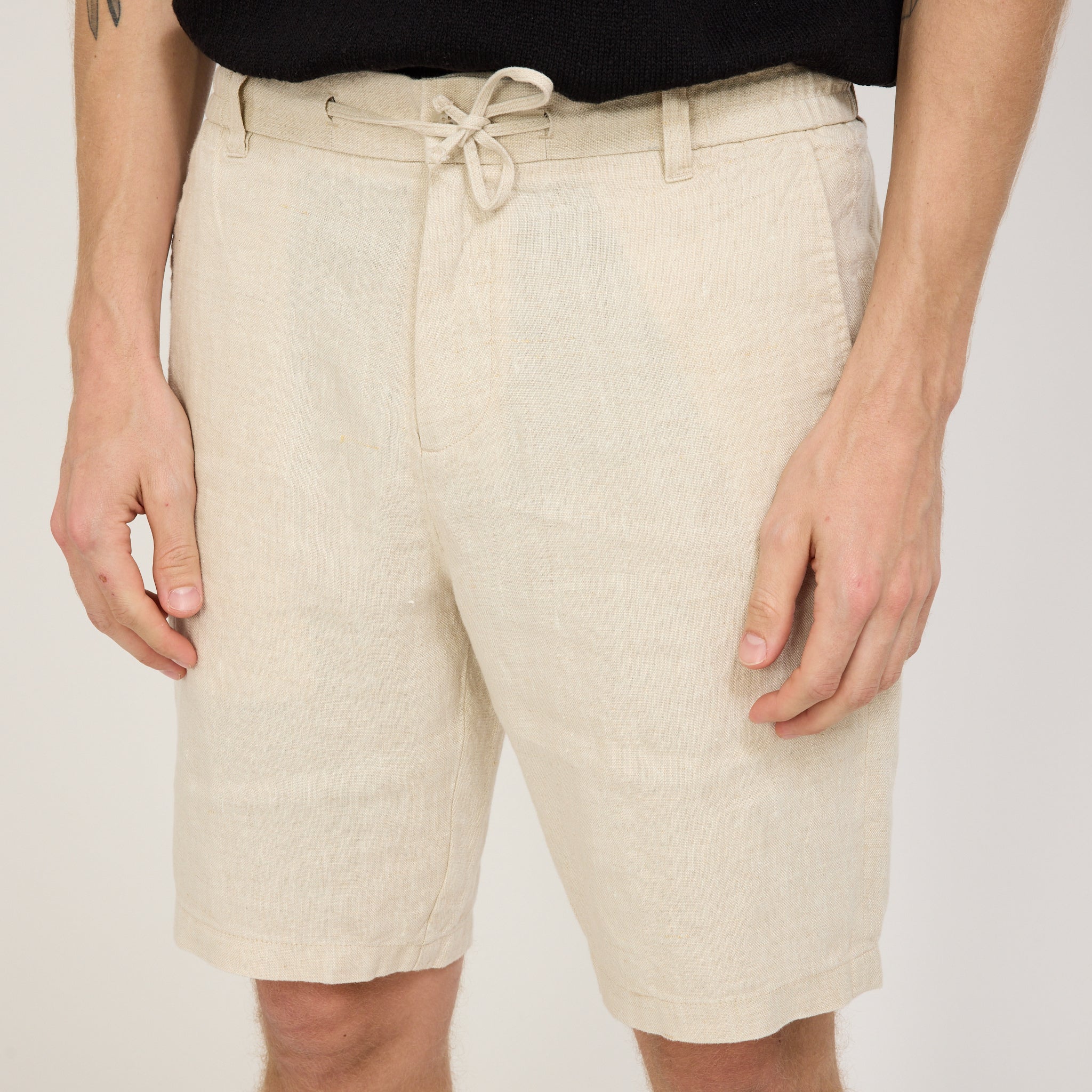 NN07 | Seb Casual Linen Shorts Oat | Maplestore