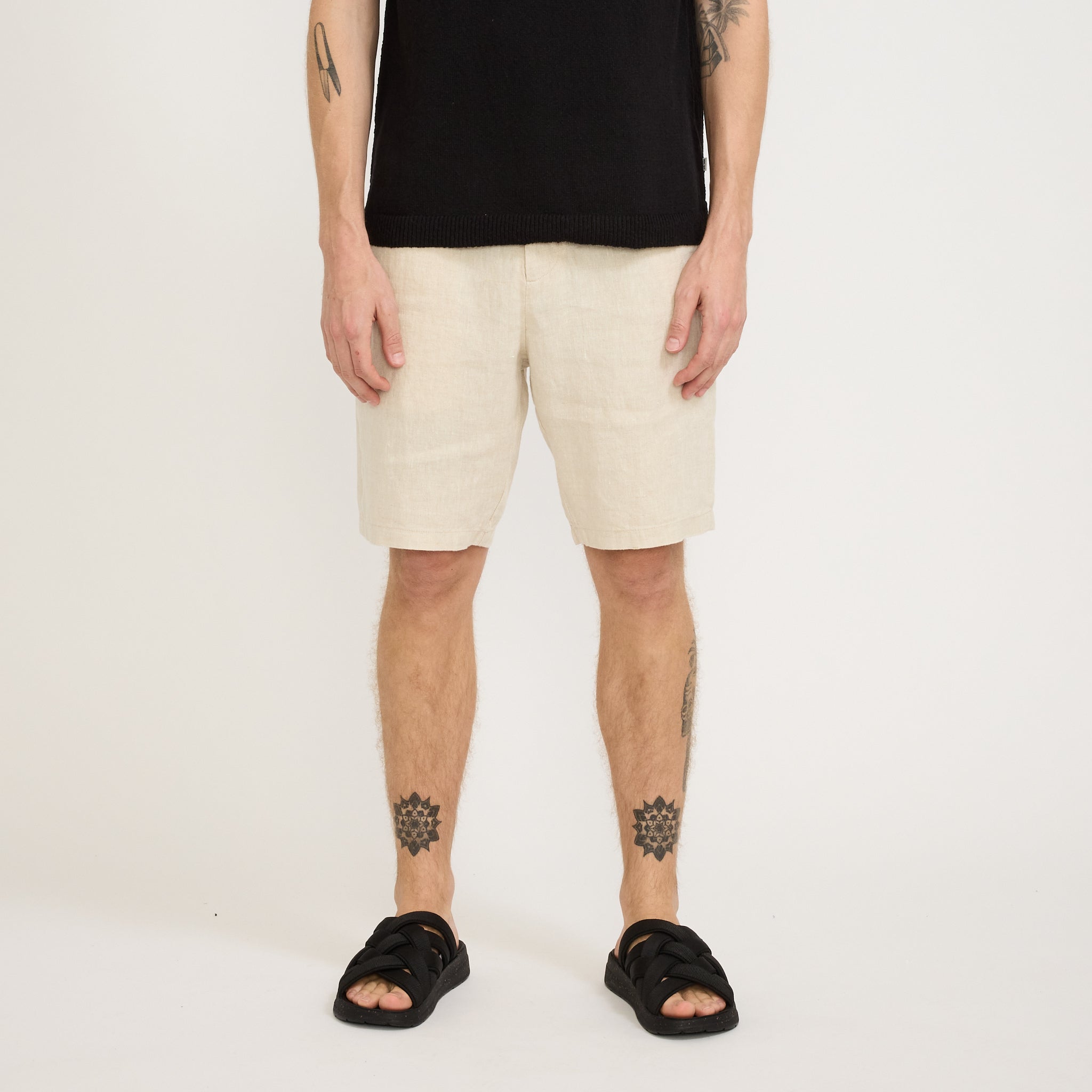 Seb Casual Linen Shorts Oat
