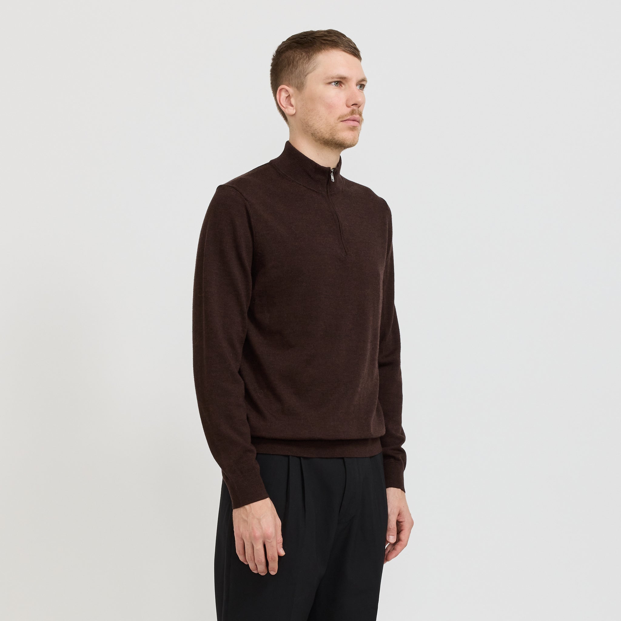 NN07 | Sergio Zip Mock 6605 Brown Melange | Maplestore