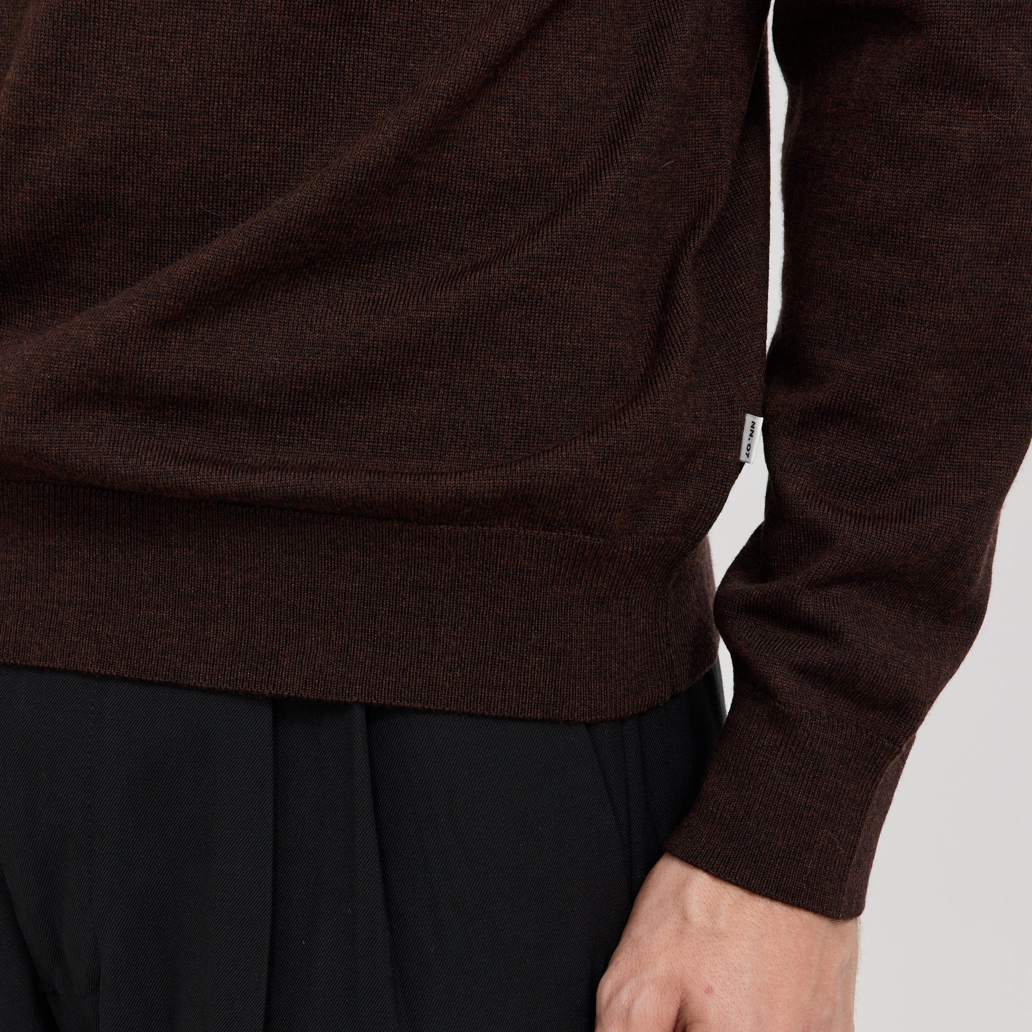 NN07 | Sergio Zip Mock 6605 Brown Melange | Maplestore